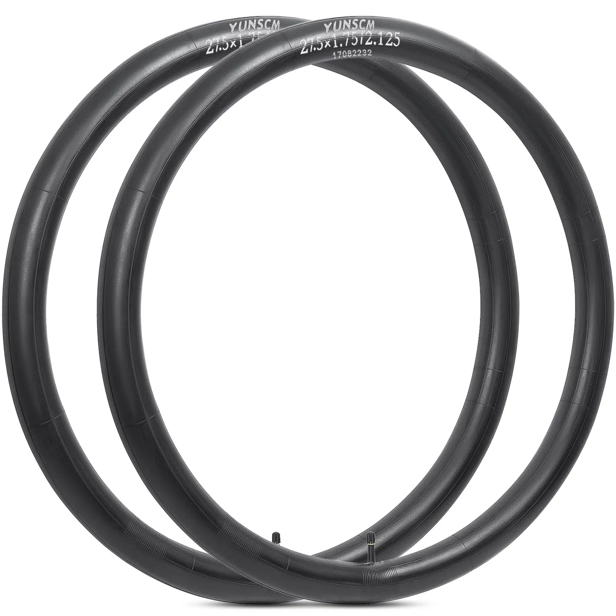 YunSCM Pack de 2 47/57-584 cámara 27.5 x1.75/1.95/2.125 AV32mm Valve 27.5 Pulgadas Compatible Bicicleta cámaras de Aire 27.5x1.75 27.5x1.95 27.5x2.0 27.5x2.10 27.5x2.125
