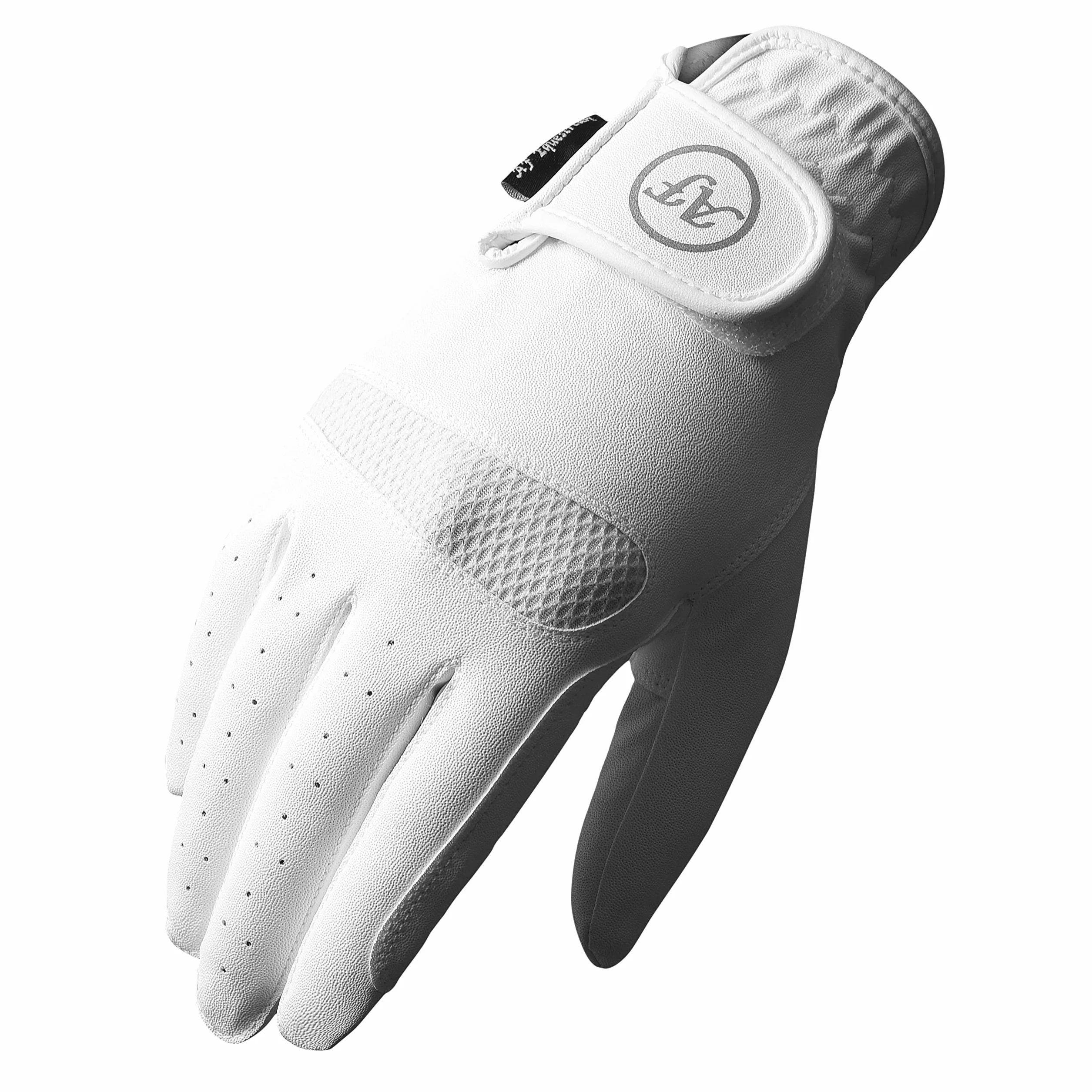 AFE - Guantes de piel sintética ecuestre para equitación, color blanco y transpirable