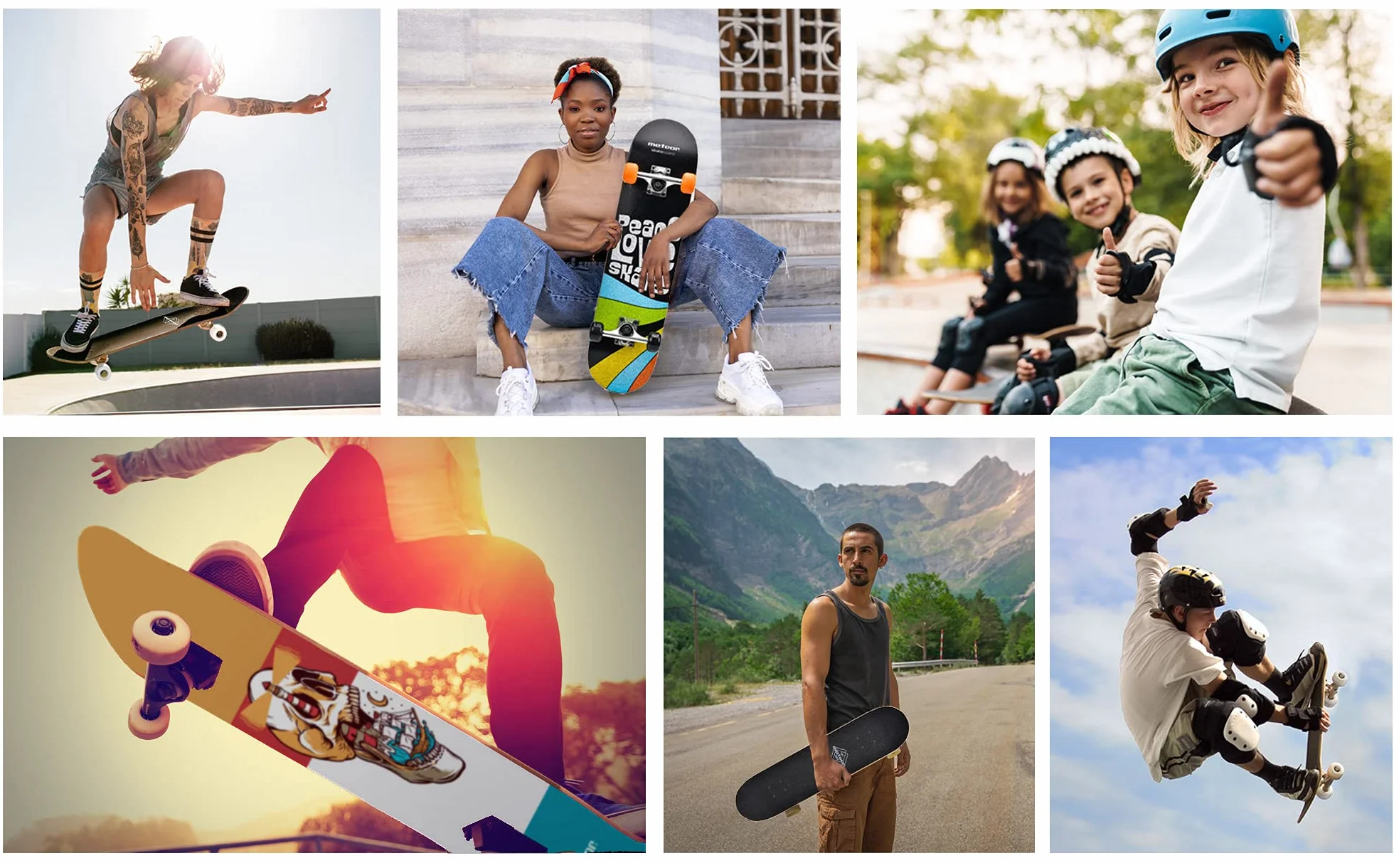 Monopatín patineta Retro Madera Skateboard Completo niños jóvenes Adultos Mejor Calidad Robusto Ligero