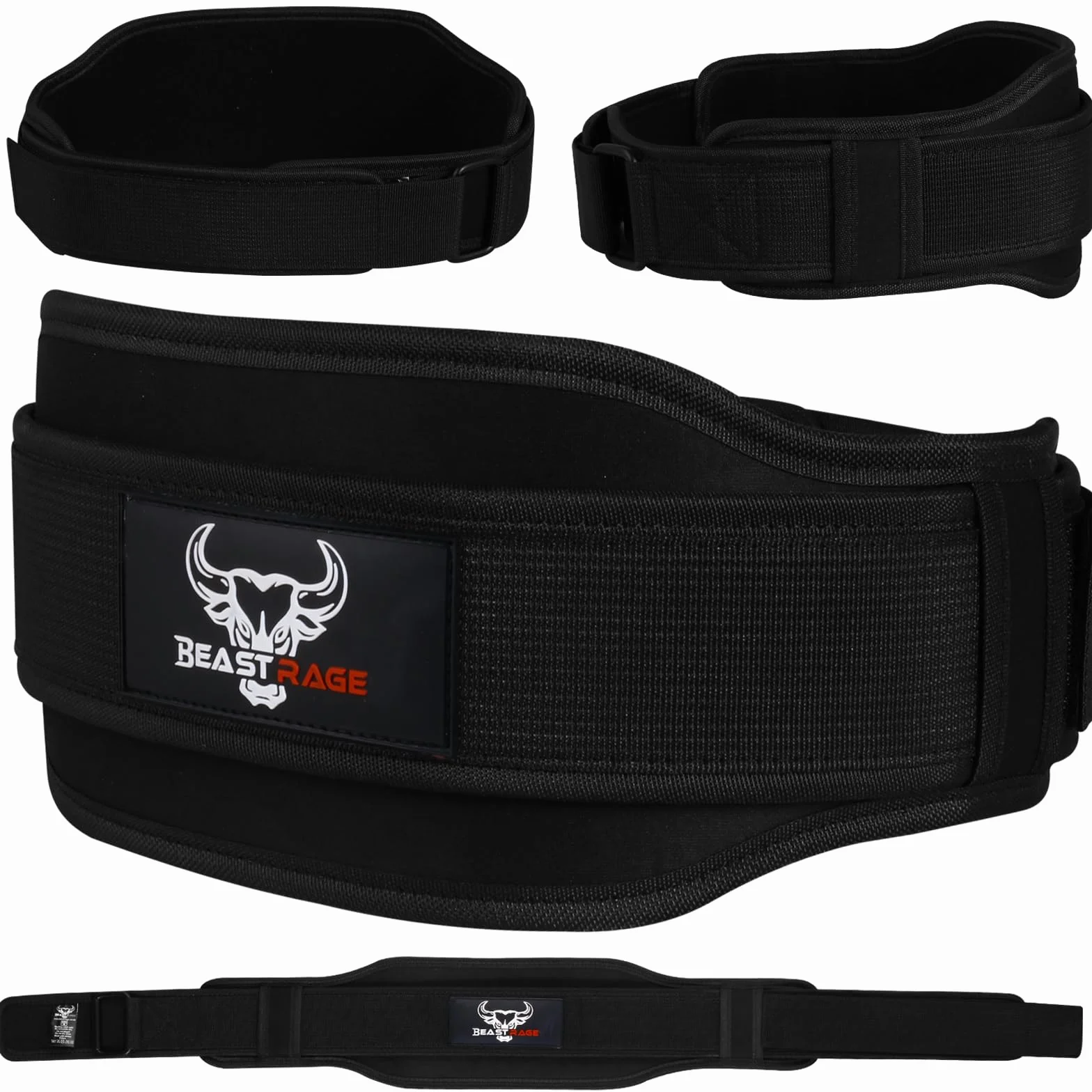 BEAST RAGE Cinturones de Musculación Fitness Ejercicio Cinturón Levantamiento doble fuerza 5.5 acolchado trasero gimnasio pesas hombres mujeres entrenamiento lumbar apoyo núcleo