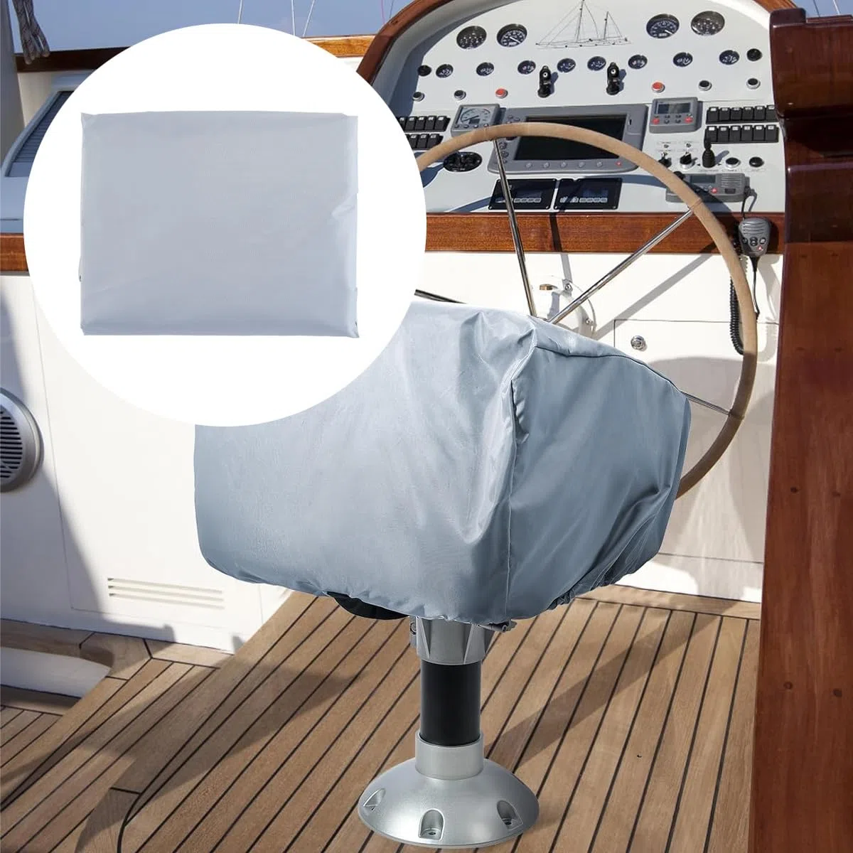 Paquete de 2 fundas para asientos de barco, impermeables, 210D, resistentes, plegables, 45,7 cm de ancho x 50,8 cm de profundidad x 35,5 cm de alto, color gris