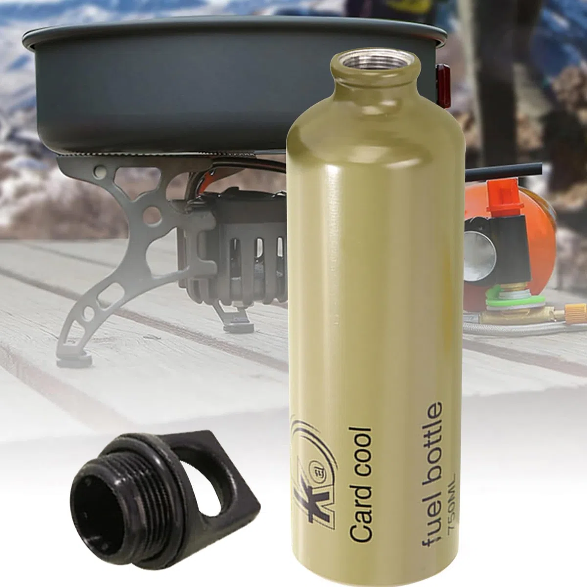 Botella de combustible, contenedor de líquido de metal para exteriores, lata de almacenamiento de aceite a prueba de fugas, cilindro de gasolina aditivo portátil, senderismo, aleación de aluminio