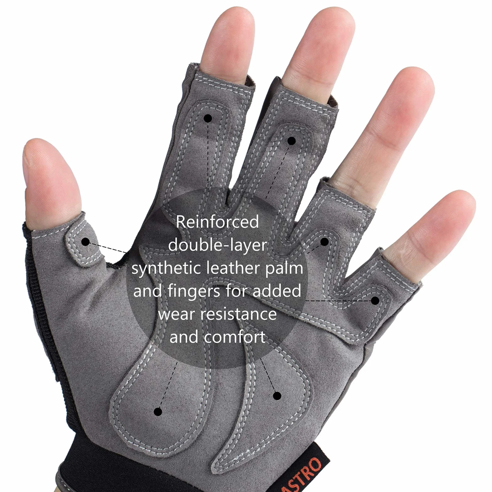 Bassdash Astro Heavy-Duty Sure Grip Guanti da Pesca Uomo Donna Guanti Senza Dita per Pesca Sportiva Kayak Paddling Vela MTB