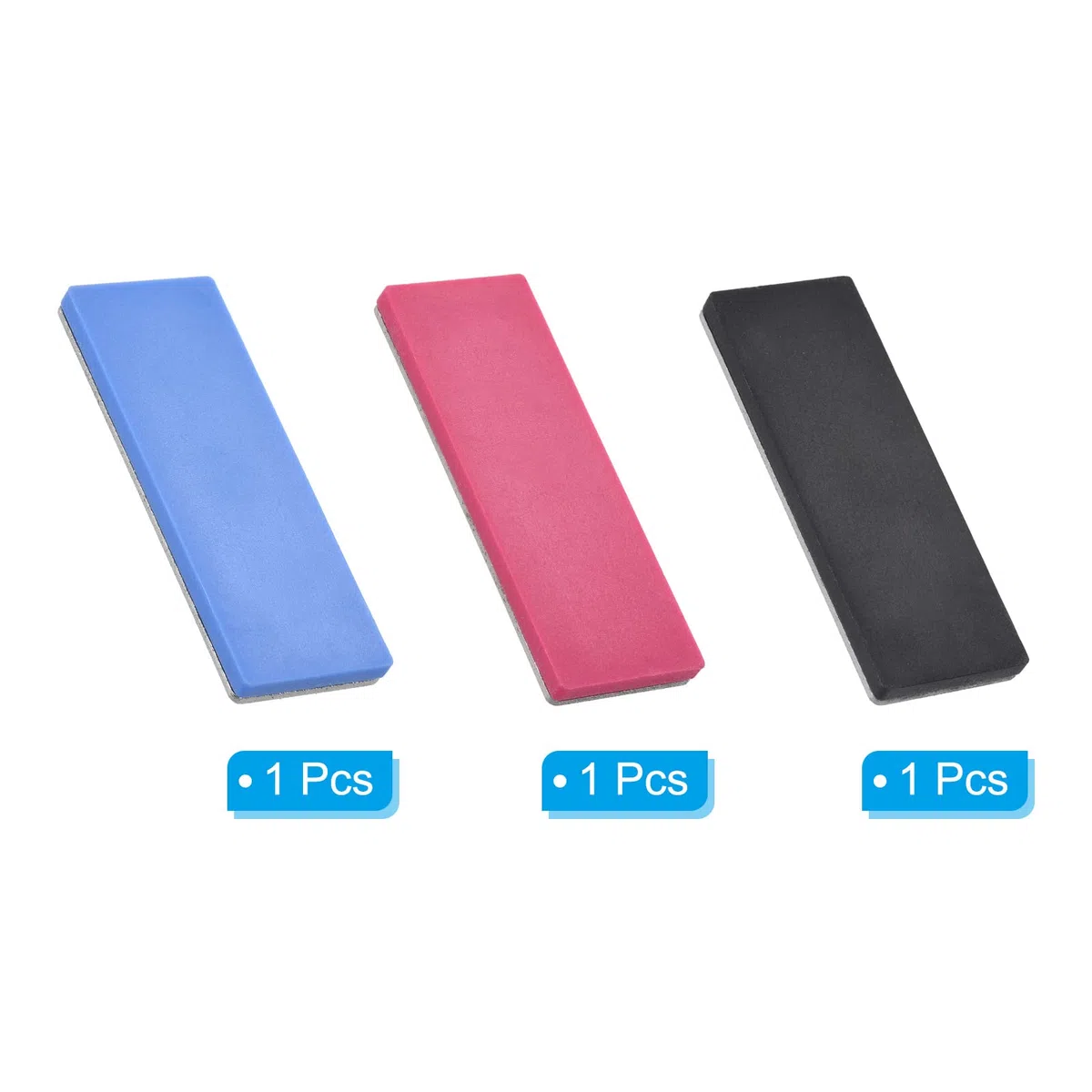 PATIKIL 70mm Extra-Grueso/Grueso/Fino Esquí Snowboard Diamante Piedra, 3 Paquete Esquí Borde Afilador Diamante Borde Limas Snowboard Afilar Piedra, Negro/Azul/Fucsia