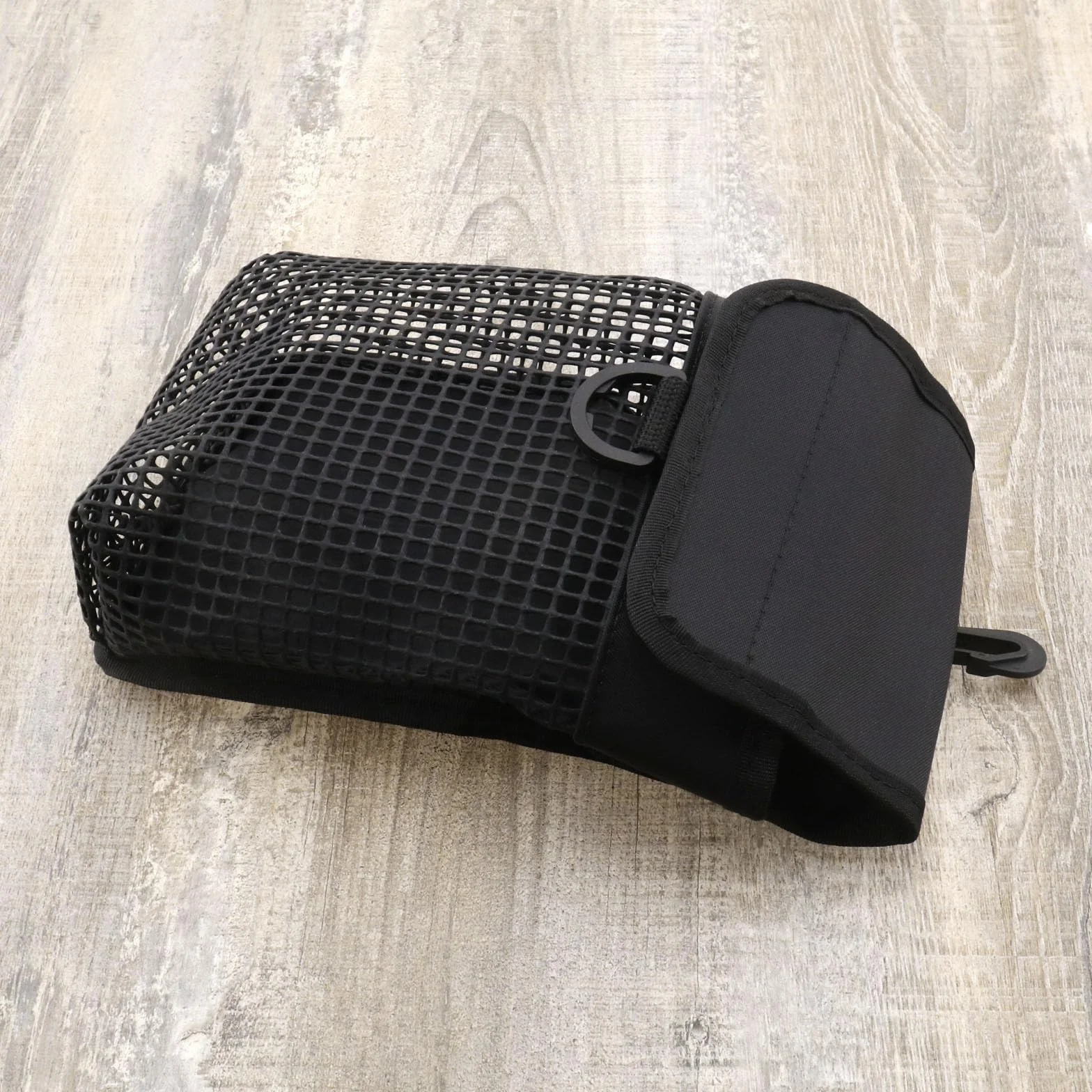 Bolsa de buceo de malla, bolsa de herramientas de malla portátil, bolsa de deporte resistente, equipo de buceo al aire libre, portátil, ligera, malla de buceo con hebilla (negro)