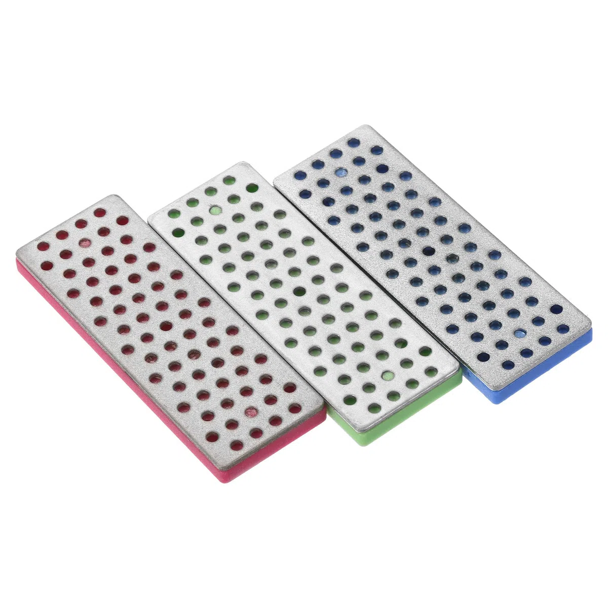 PATIKIL 70mm Extra-Fino/Fino/Grueso Esquí Snowboard Diamante Piedra, 3 Paquete Esquí Borde Afilador Diamante Borde Limas Snowboard Afilar Piedra, Verde/Fucsia/Azul