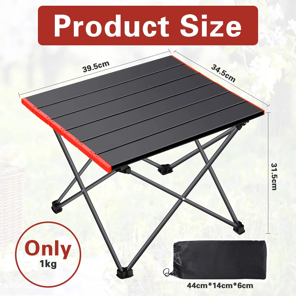 Mesa Plegable Frasheng, Compacta y Liviana de Aluminio, con Bolsa de Transporte, Portátil para Aire Libre, Picnic, Playa, Senderismo