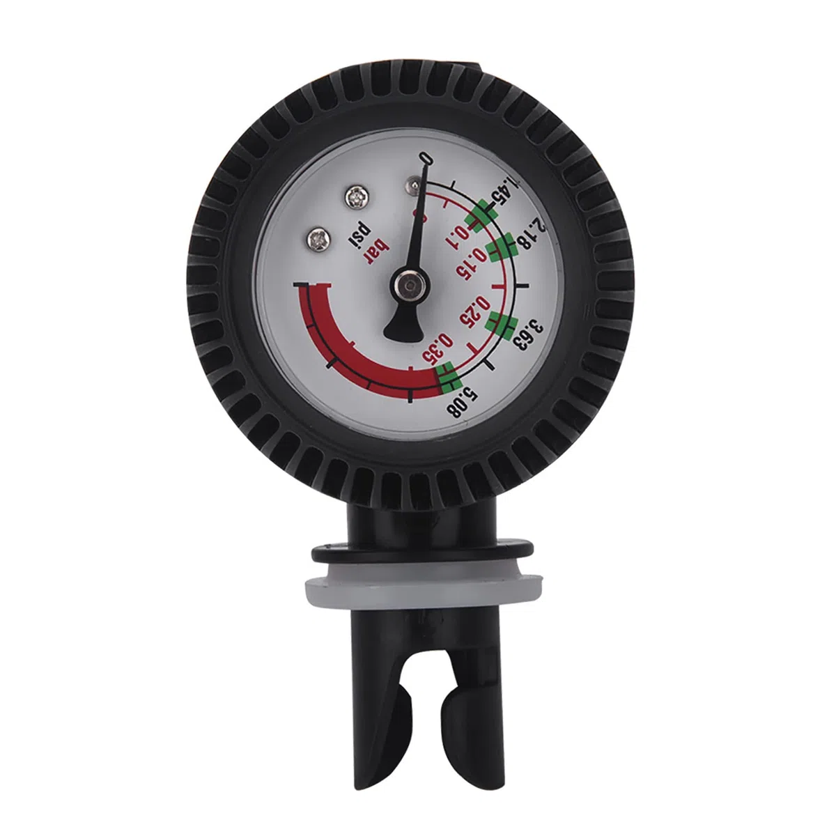 Barómetro de presión de aire para kayak, medidor de presión de aire inflable para botes MAGT Accesorios para kayak Probador de presión de manómetro de nylon para kayak balsa bote inflable surf negro