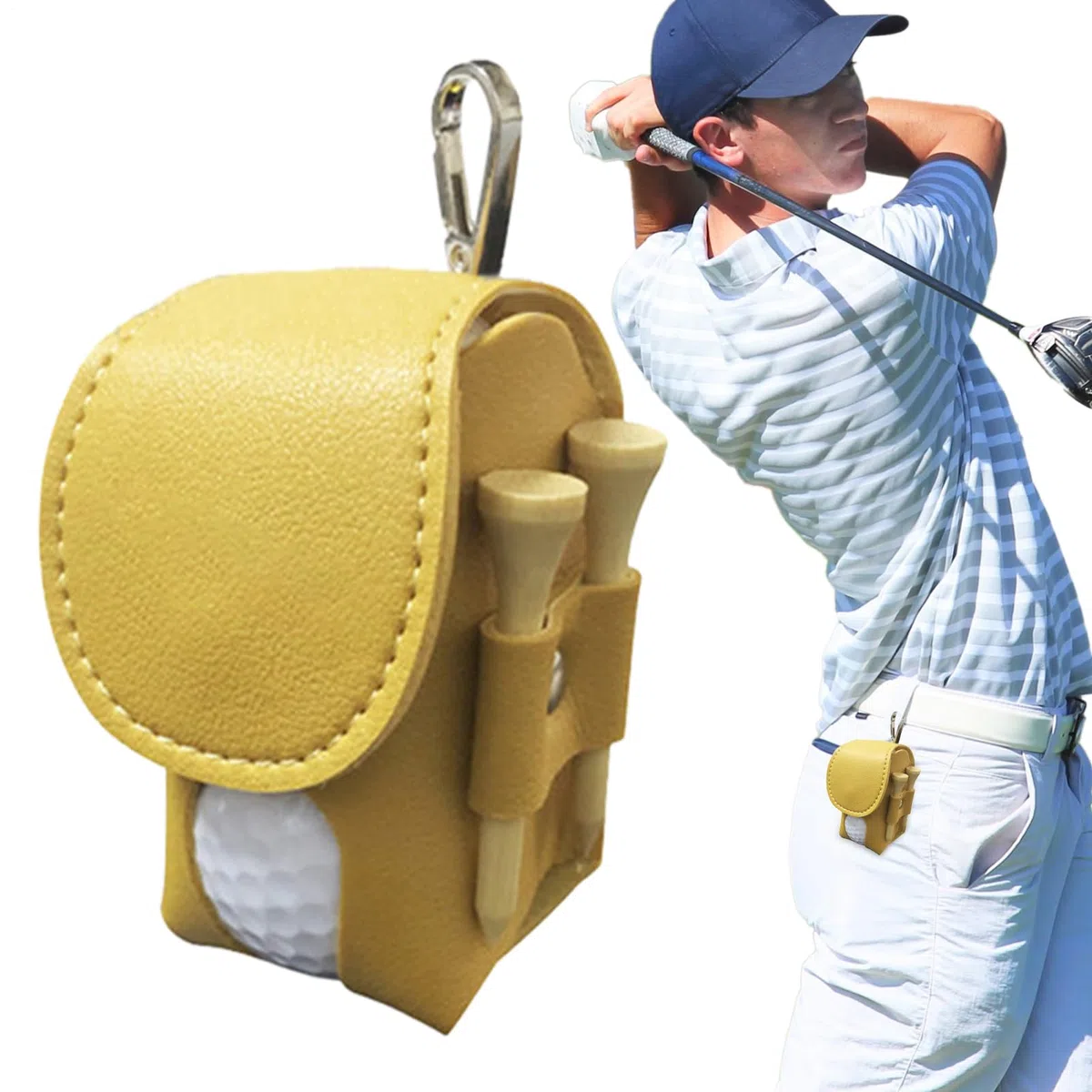 Bolsa para Bolas De Golf - Porta Tees De Sintético para Cinturón - Organizador De Bolas De Golf con Clip Portátil Y Almacenamiento - para Hombres, Mujeres, Padres Y Parejas