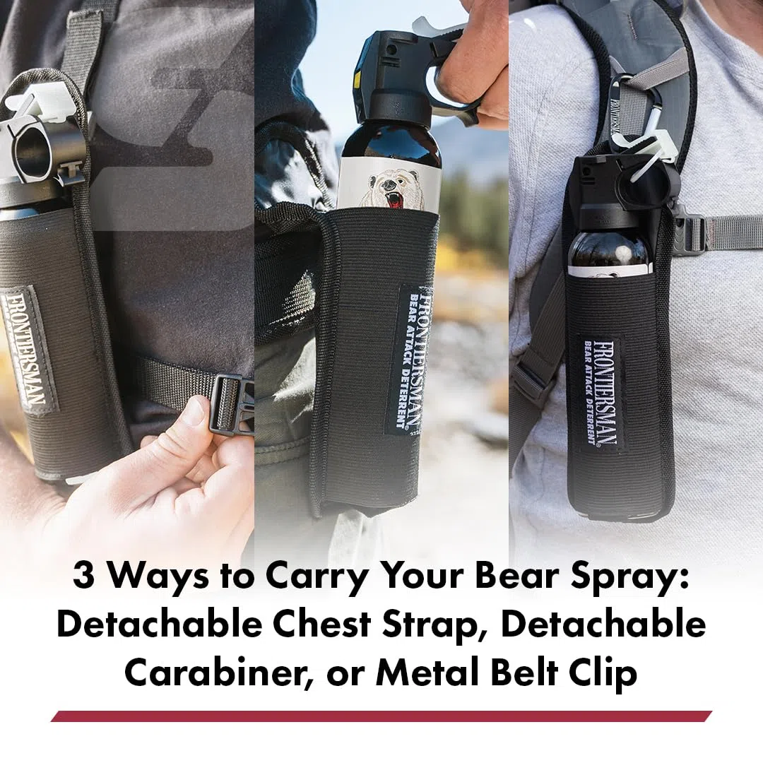 Sabre Frontiersman Bear - Funda en Aerosol para Botes de 7.9 y 260.8 g, Pecho de Nailon, cinturón, Cintura y Opciones 3 en 1 Disponibles, Correas Ajustables, elástico Fuerte Que Evita la pérdida del