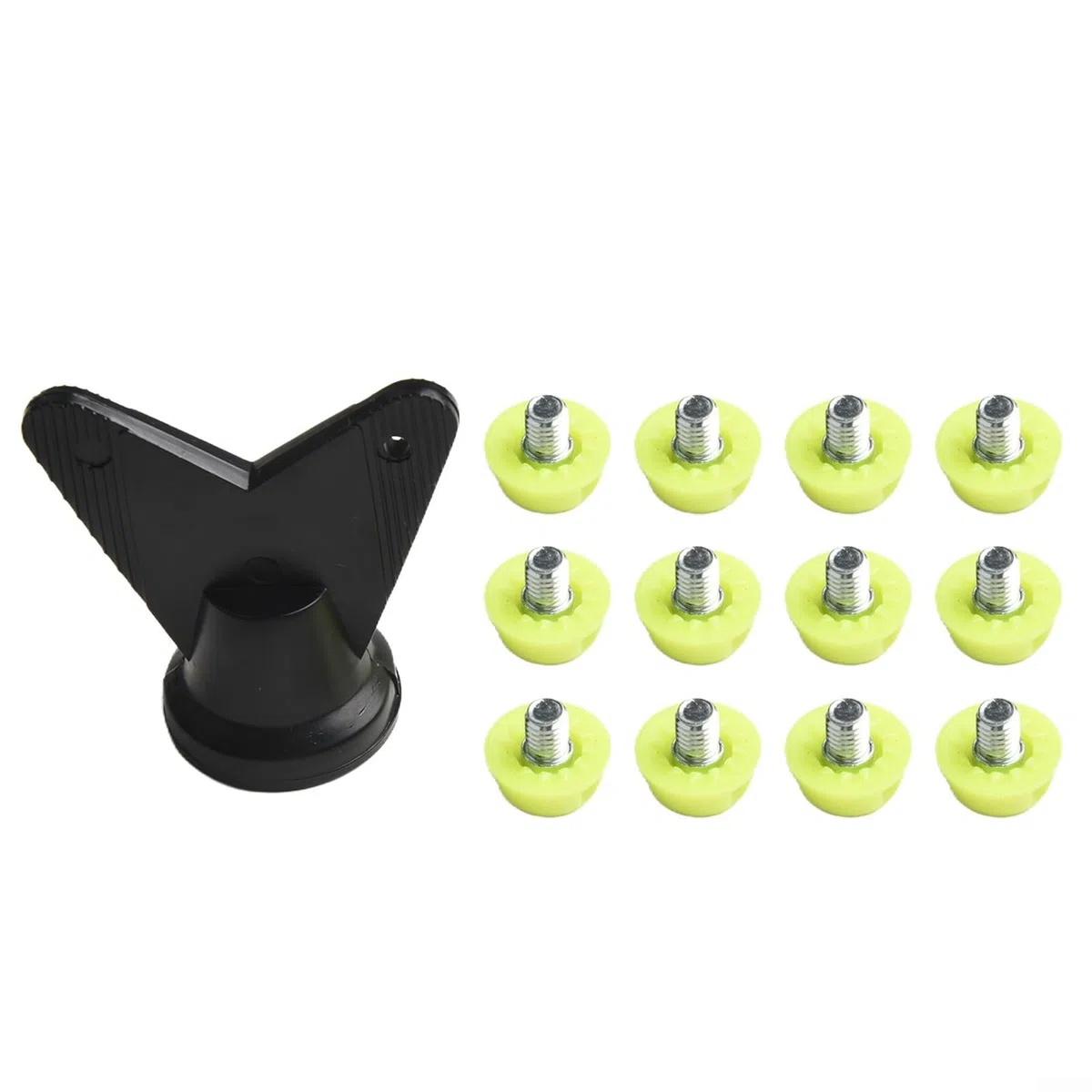 Paquete de 12 tacos de repuesto para zapatos de fútbol para botas de fútbol en 7 mm y 10 mm (verde 7 mm + 10 mm)