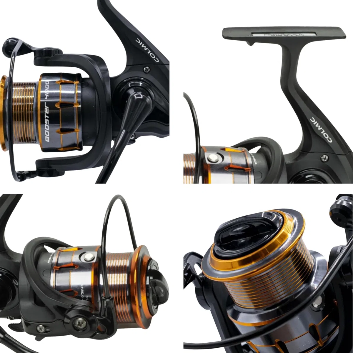Colmic – Carrete de Pesca Booster – Ligero y Resistente en Grafito XTS-73 – 7+1 Rodamientos, Manivela CNC, Bobina de Aluminio Torneado – Tamaño 2000 – Producto Oficial Colmic