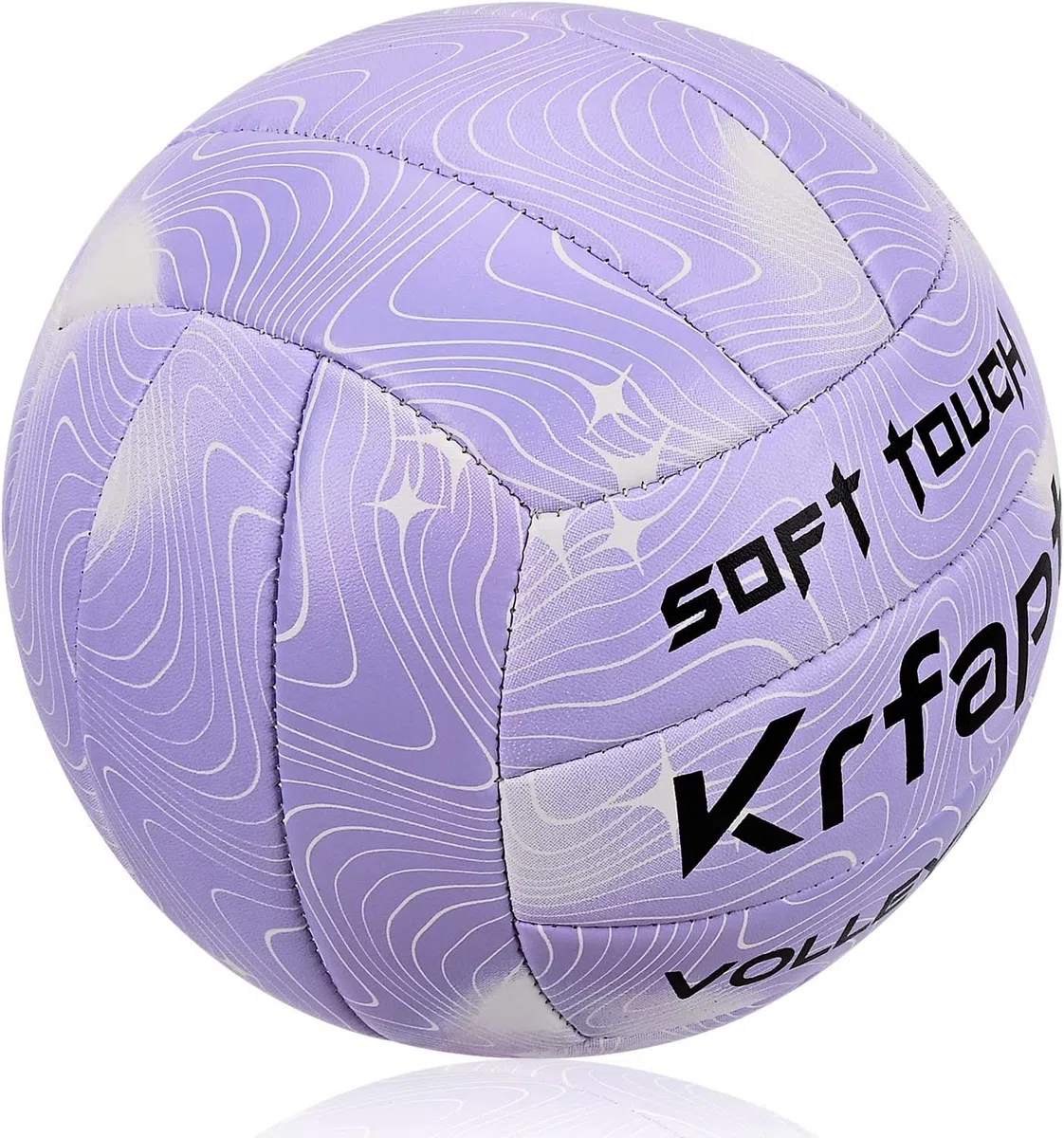 Balón de voleibol y voleibol de playa oficial tamaño 5 – Soft Touch – Pelota de entrenamiento para exteriores/interiores, resistente al agua con diseño ondulado (morado)