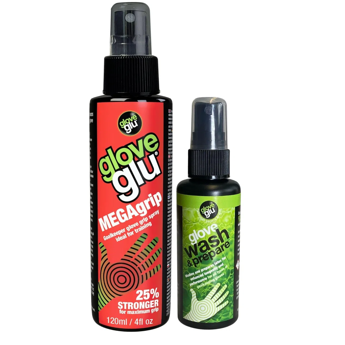 gloveglu Unisex Mega Bundle Grip 'N' Wash, Mega Grip 120ml and 50ml Glove Wash & Prepare. For All Goalkeeping Gloves