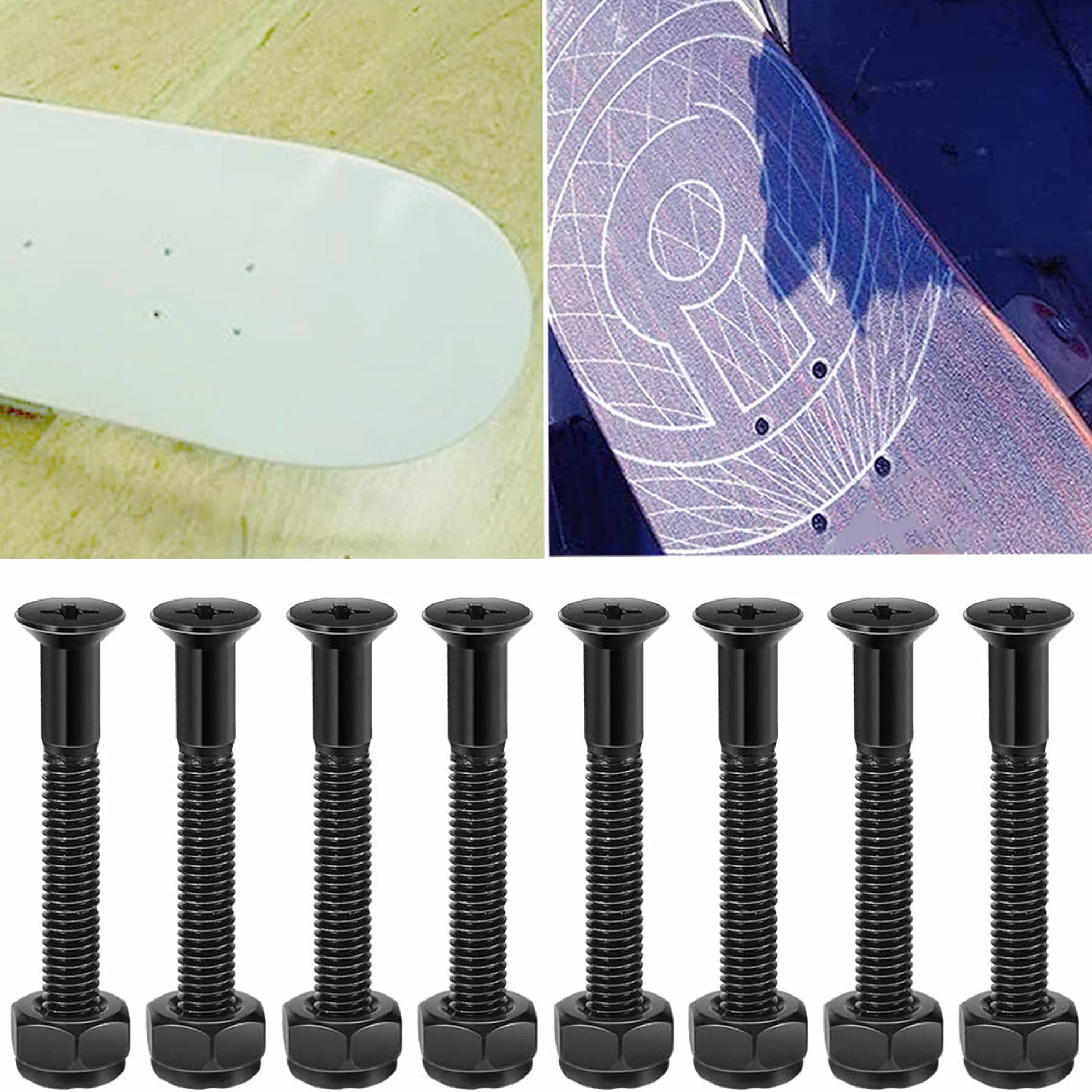 Tornillos para Patineta Longboard Hardware De Skateboard Tornillos De ReparacióN De MonopatíN Juego De Tuercas De Tornillo Longboard para Patineta Tornillos Skate, 50mm, para Reparar Patinetas