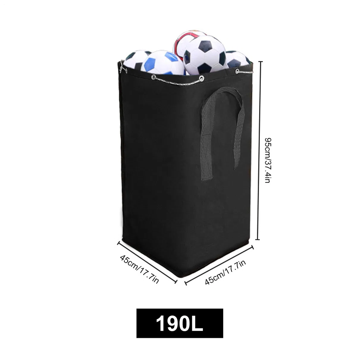 Bolsa para Balones - Saco De Cuerda para Fútbol 190L - Bolsa Impermeable Grande con Cierre De Cuerda para Entrenamiento Escuela Playa Campamento Y