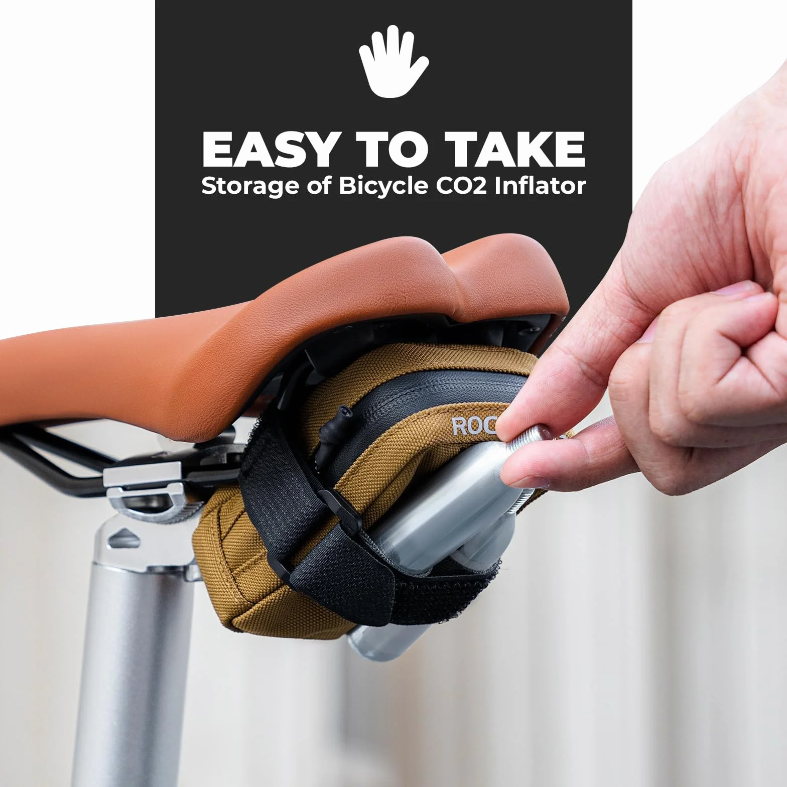 ROCKBROS Bolsa de Sillín de Bicicleta, Mini Bolsa de Asieto Portátil para Bici, Alforja bajo Asiento para MTB Carretera