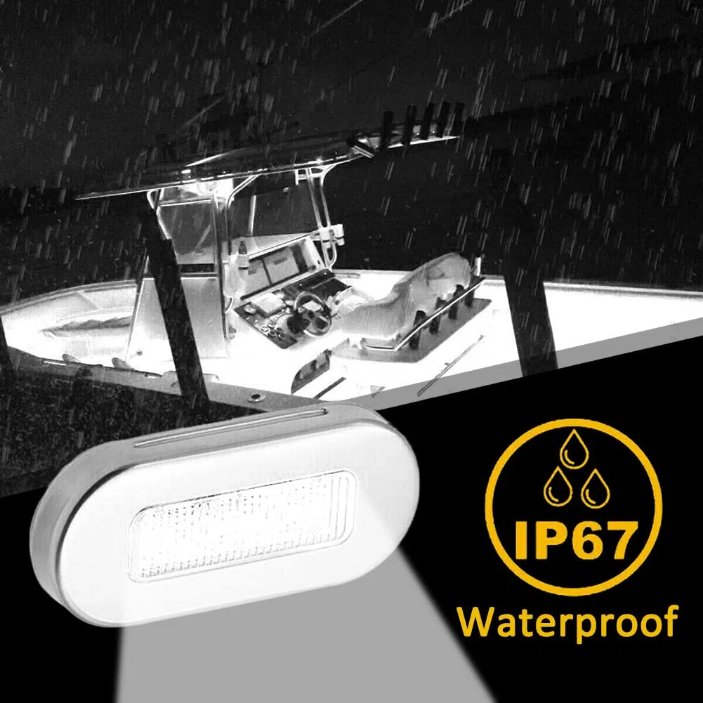 4PCS Luces de yate Luces para barcos Accesorios para barcos Iluminación de cabina de popa impermeable para la pesca Pontón Velero Kayak Yacht Bass Boat Ship -Blanco