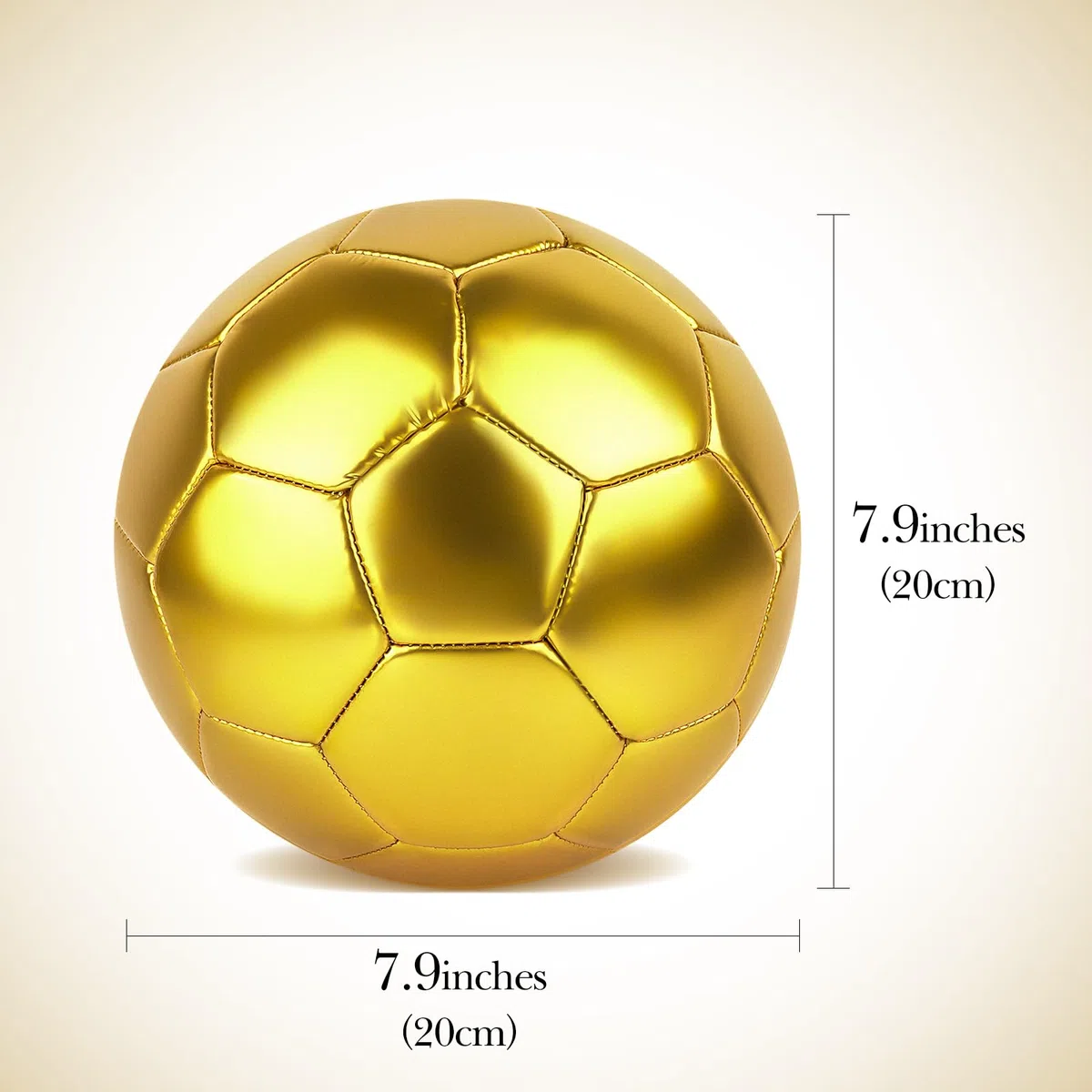Linkidea Balón de fútbol Dorado, tamaño Oficial de Partido, Ideal para Regalar a Jugadores de fútbol Libre y malabarismo
