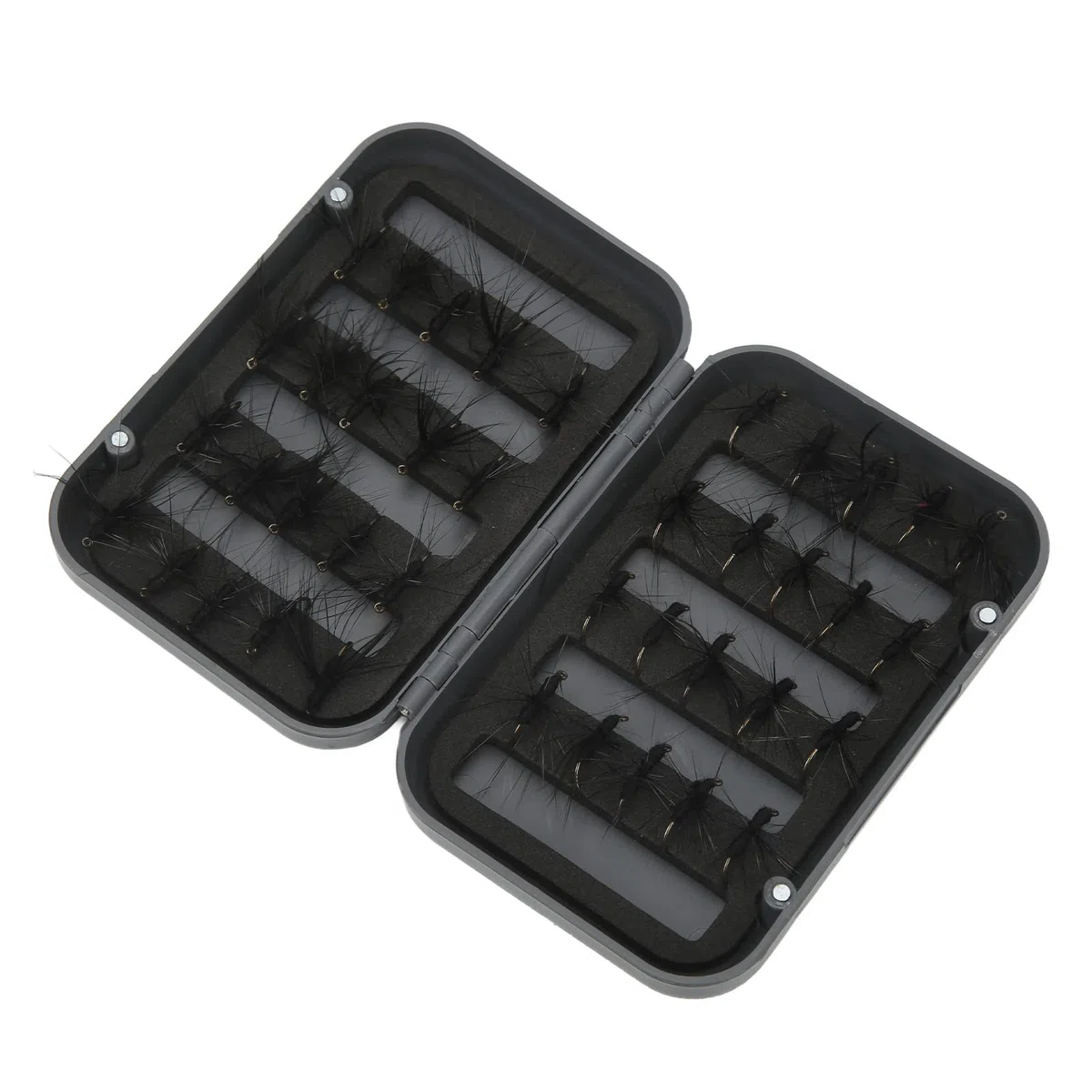 POENVFPO Kit de 40 Moscas para Pesca con Mosca, Señuelos Hechos a Mano con Caja Impermeable, Juego de Cebo Realista para Hormigas Negras para Pescadores