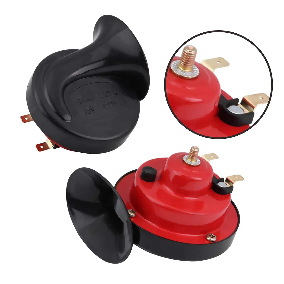 Cuerno de tren para camiones 300 DB Cuerno de caracol eléctrico de aire alto, kit de Cuerno de tren impermeable de 12 V, camión, coche, motocicleta, bicicleta y barco super alto 2 piezas