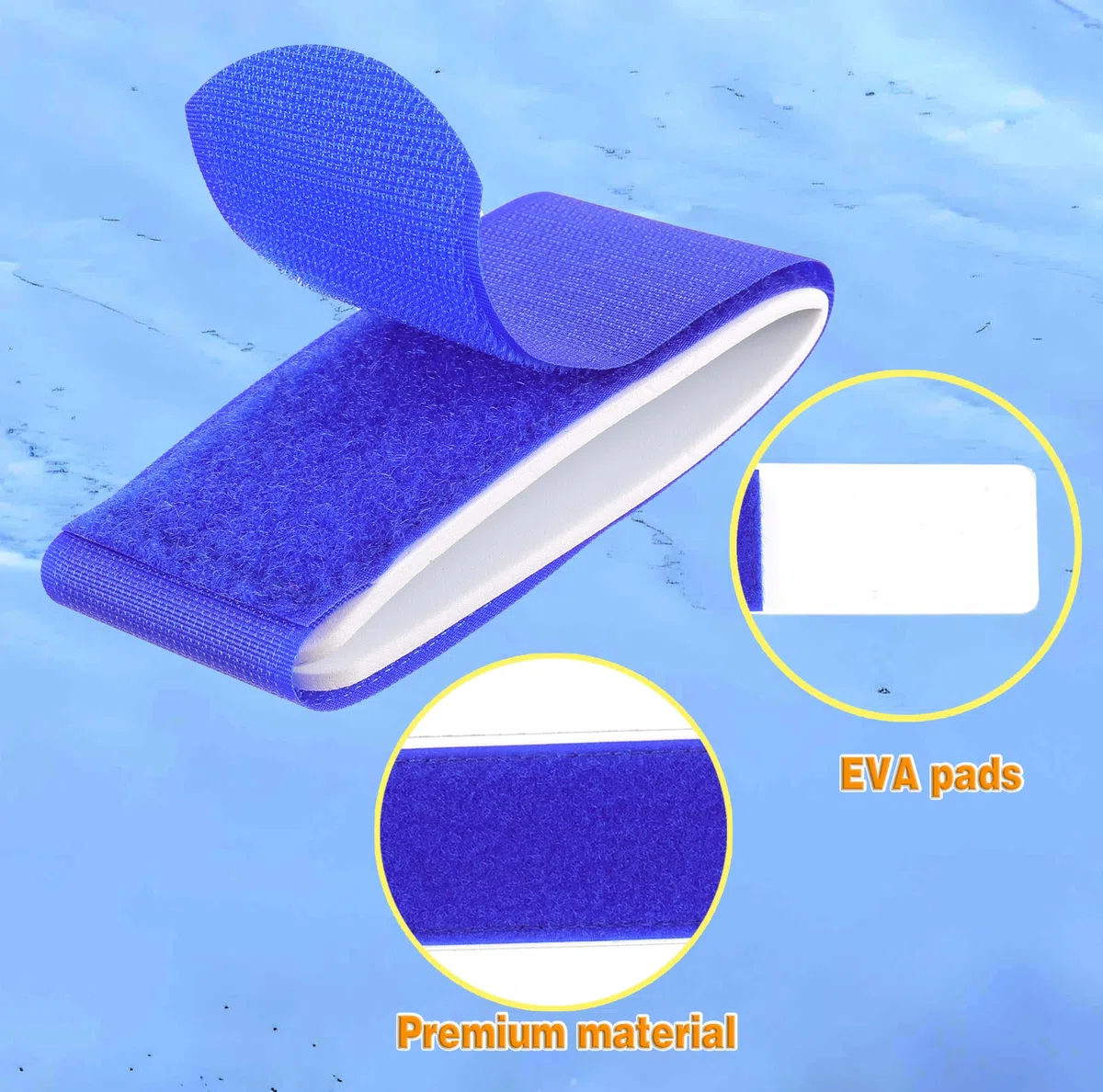 (Actualización) 10 x Correas Ajustables para esquís Correas de esquí EVA con diseño Protector para Transportar Equipo de esquí Invierno Navidad (Azul Rosa Naranja Amarillo Negro)