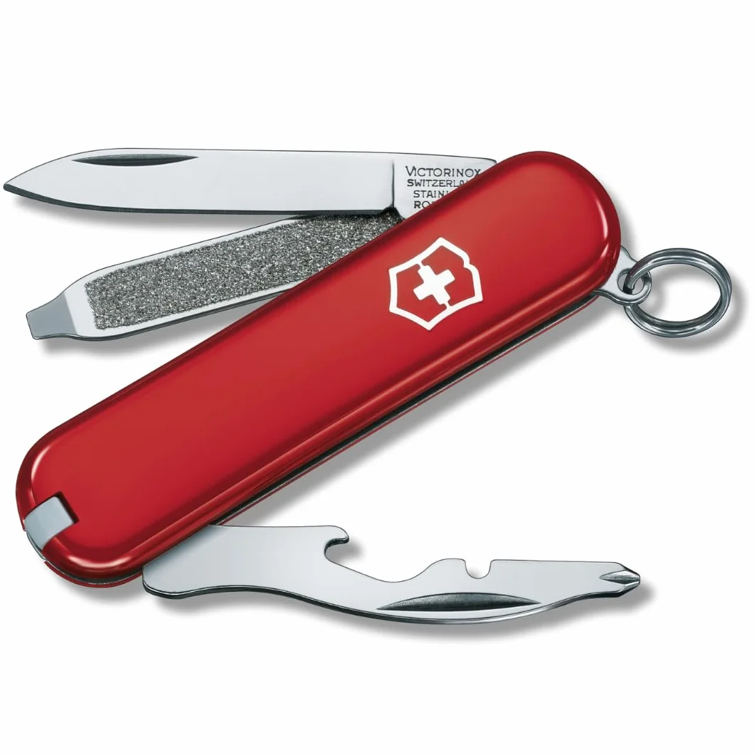 Victorinox Rally, Navaja Multiuso Suiza, Cuchillo bolsillo, Regalo, 9 Funciones, Hoja pequeña, Pela cables