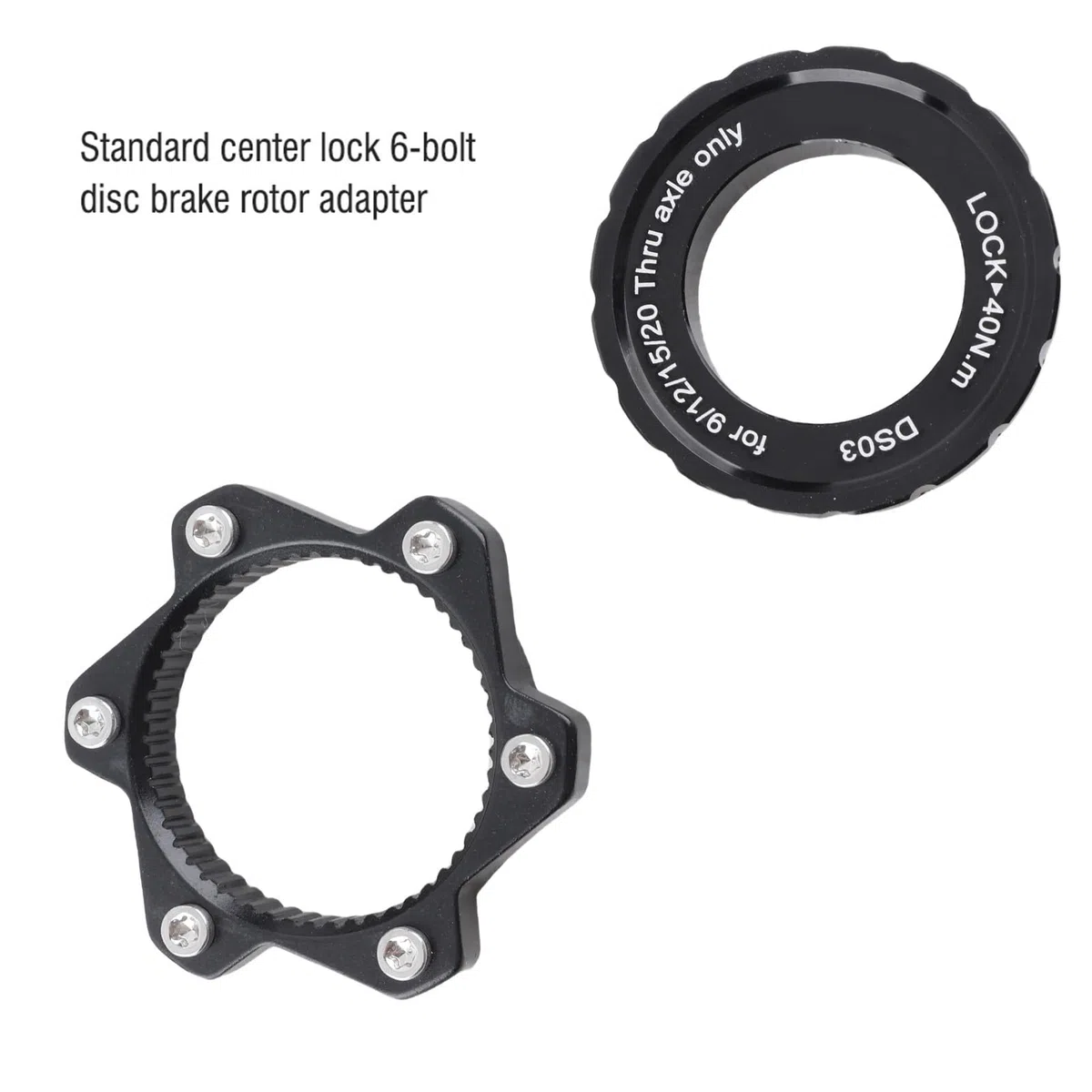 Yosoo Health Gear 1 Adaptador de Bloqueo Central para Buje de Bicicleta de Montaña de 6 Pernos, Rotor de Freno de Disco para Accesorio de Bicicleta, Buje Roscado de Rueda para Bicicleta,