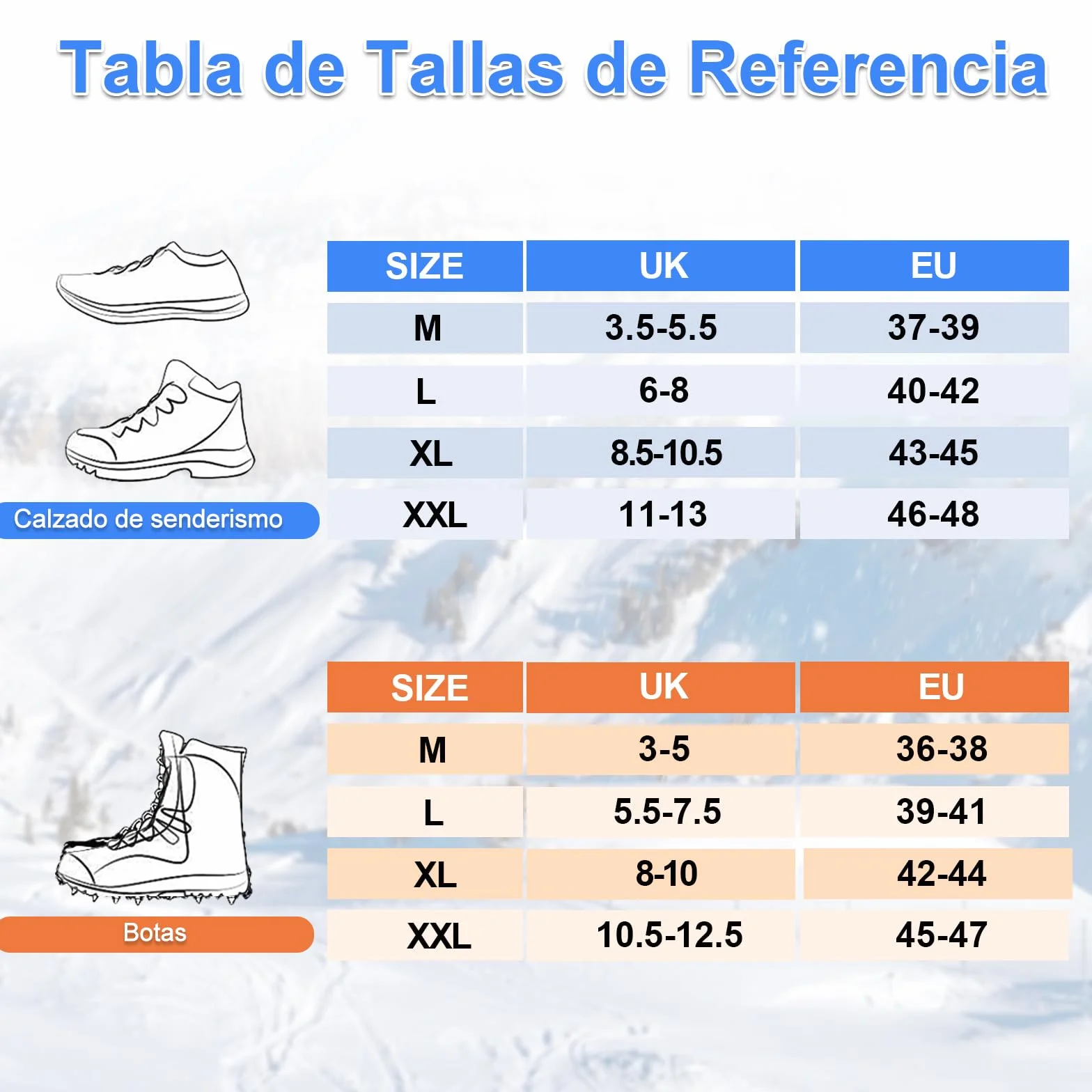 Crampones Inoxidable Nieve Hielo, Crampones Ligeros Trail Running, Portátil Antideslizante Excursiones Pesca Caminata