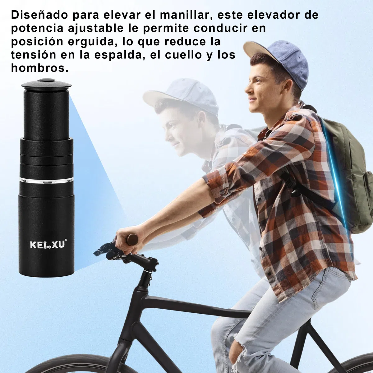 Elevador Manillar Bicicleta, 1-1/8" 28,6 mm Elevador de Horquilla para Ciclismo Bicicleta de Montaña Carretera Bici, Aluminio