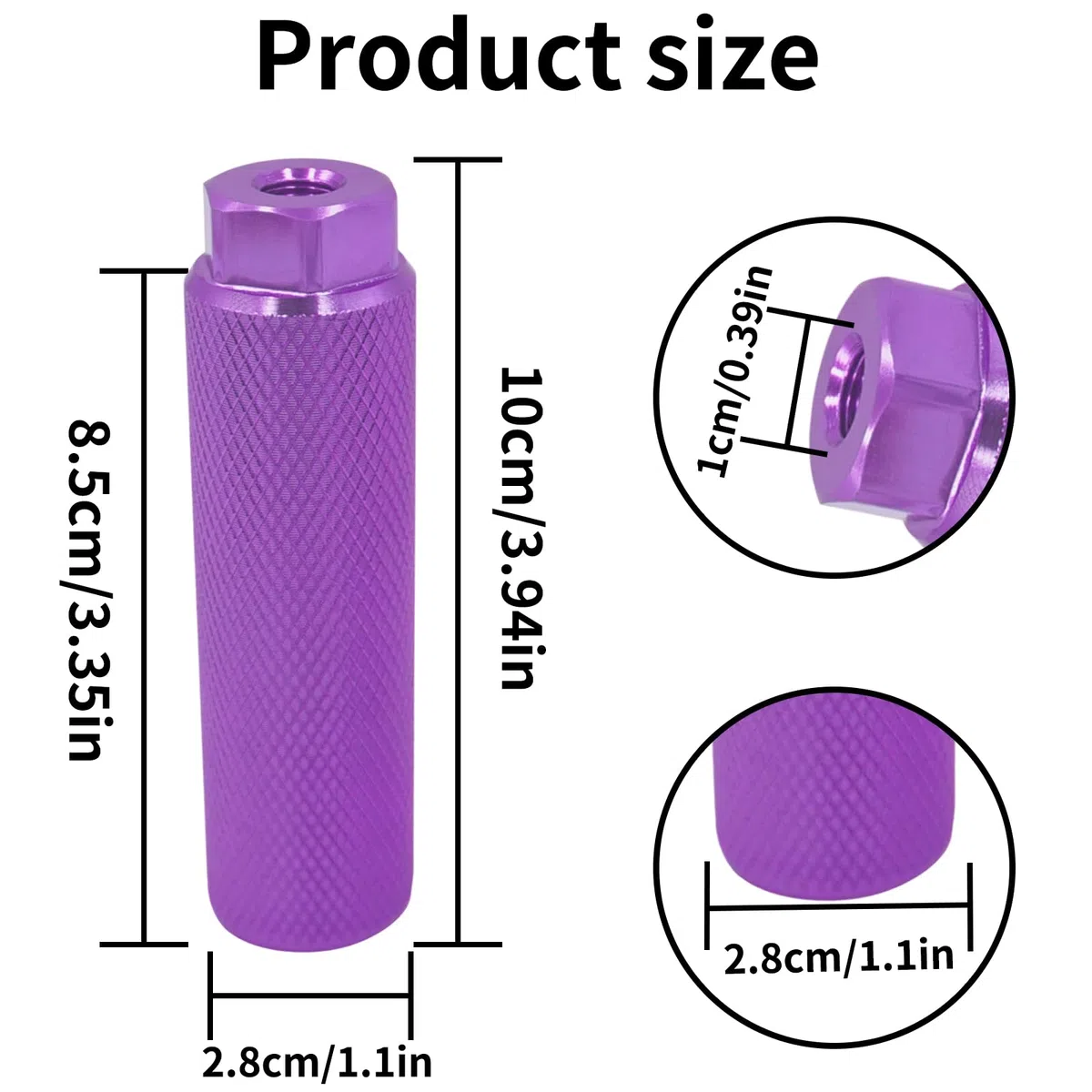 Juego de 2 clavijas de aleación de aluminio negro para bicicleta, antideslizantes, para bicicletas de montaña y BMX, compatibles con ejes de 3/8 pulgadas, clavijas traseras perfectas para