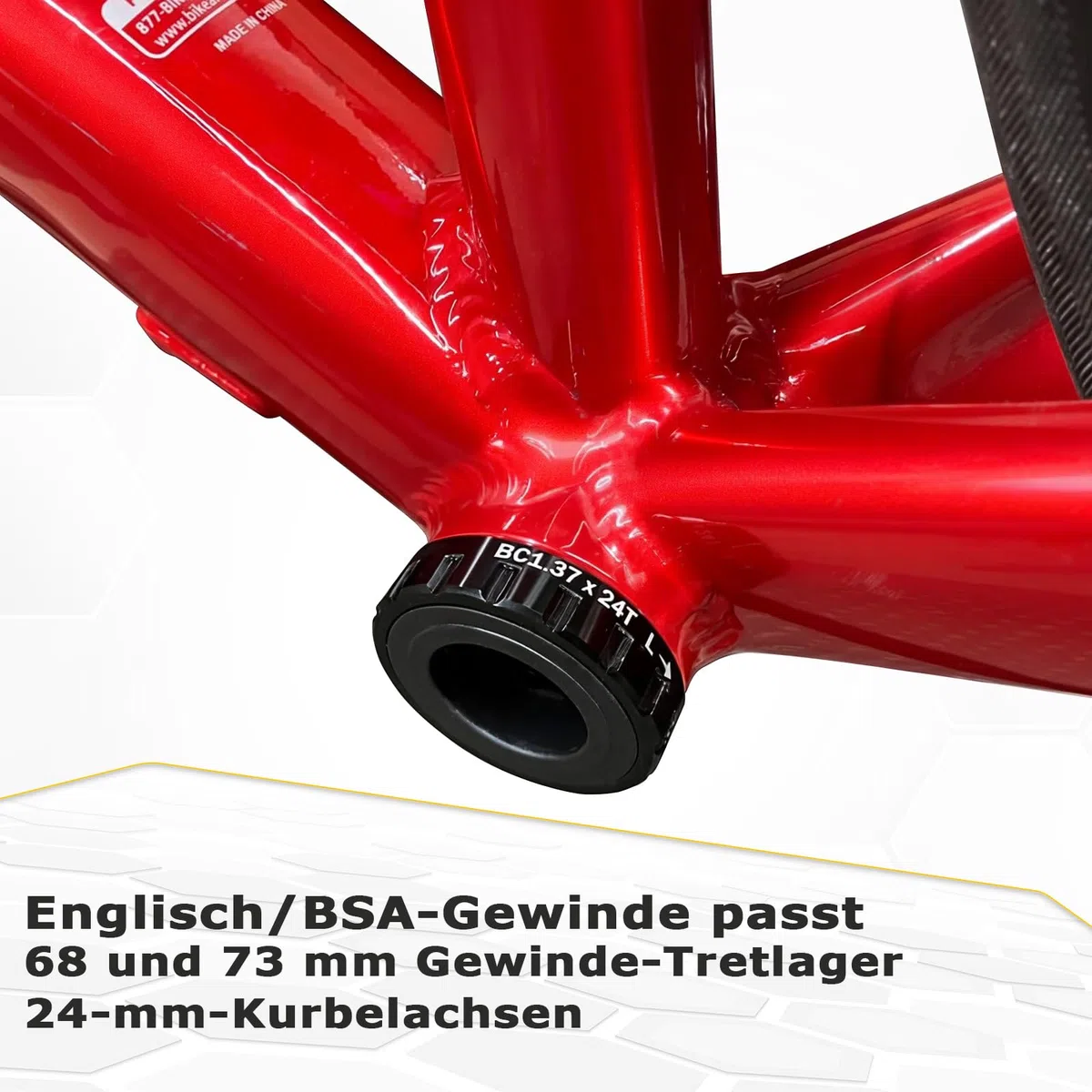 Rodamientos roscados/PressFit BSA 68-73 mm/86-92 mm - Rodamientos de bolas de cerámica/acero (negro/rojo)