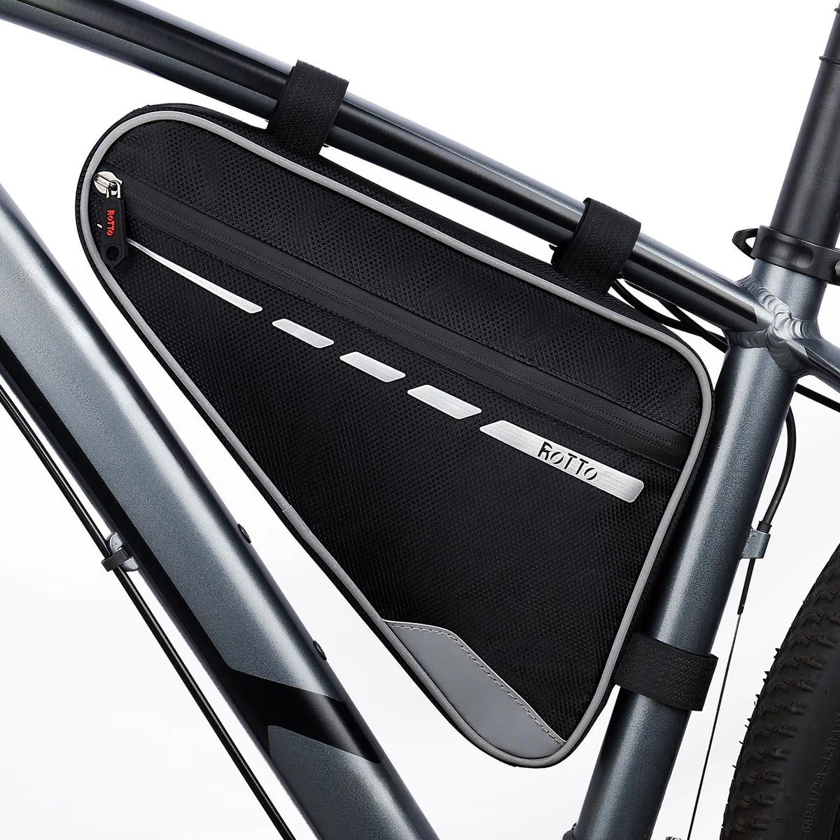 ROTTO Bolsa Triangular para Biciclet Cuadro Bolsa para Tubo Frontal de Bicicleta Impermeable 2L & 1.2L