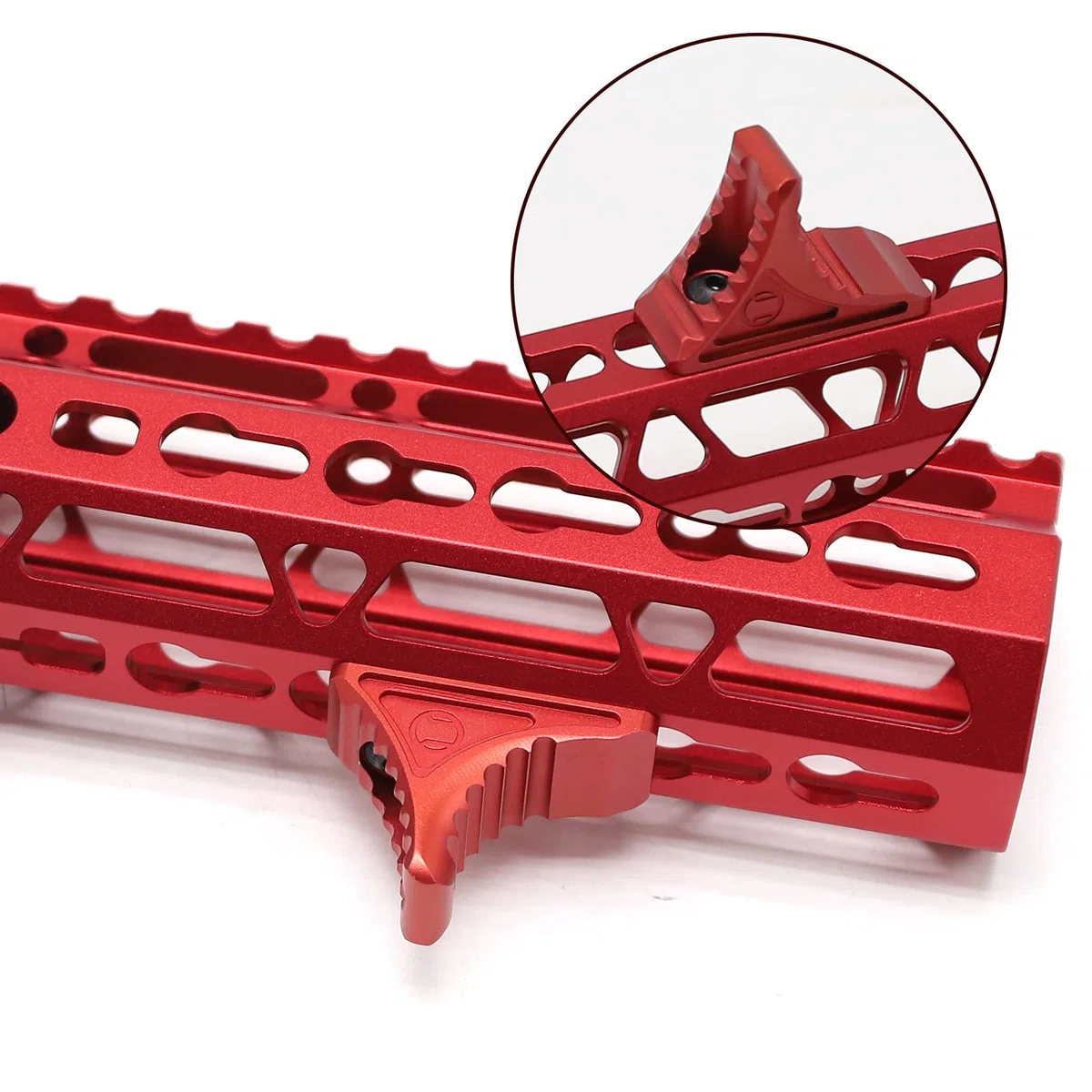TRIROCK Red Forward Universal Hand Stop for Both KeyMod & M-LOK MLOK Tactical Handguard