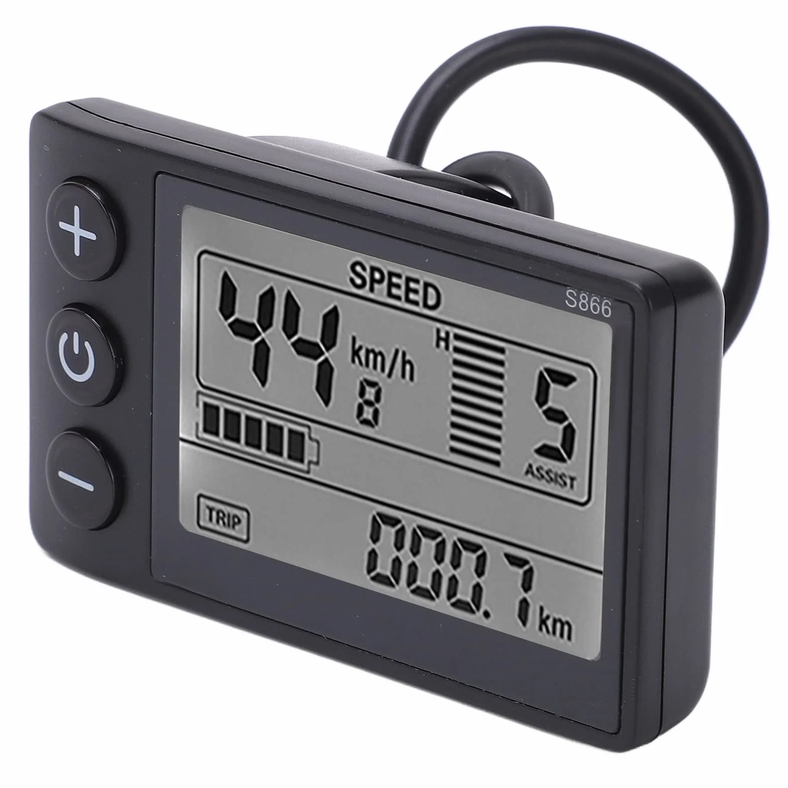 Cuifati Medidor de Pantalla LCD Eléctrico con Luz de Fondo, Velocímetro de Bicicleta Eléctrica a Prueba de Agua, Medidor de Pantalla Ebike Multifuncional, Ligero, Larga Vida útil