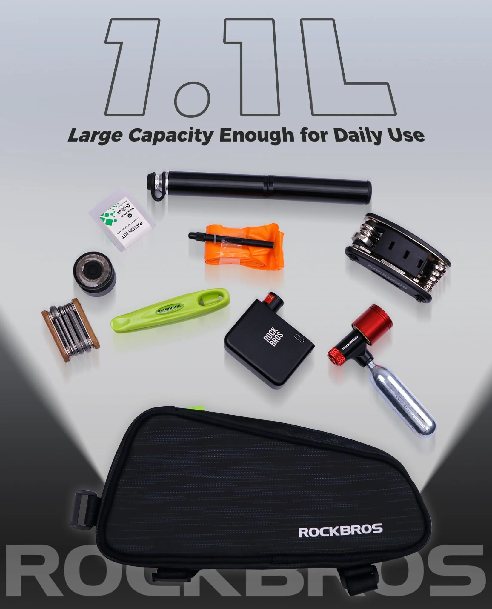 ROCKBROS Bolsa Manillar de Bicicleta, Bolsa Móvil de Tubo Superior para MTB Bicicleta Carretera Ciclismo Compatible con Teléfono de Debajo de 6,5”