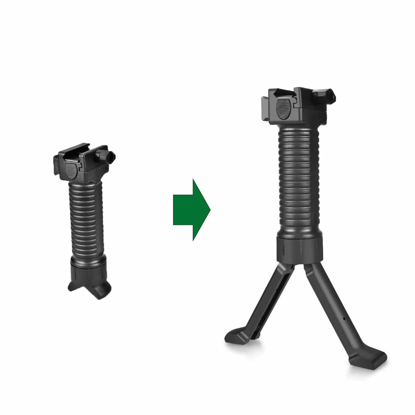 Rifle Foregrip, Bípode Ajustable Ergonómico de Altura, Mango Frontal para Tiro, Militar Táctico Fore Grip
