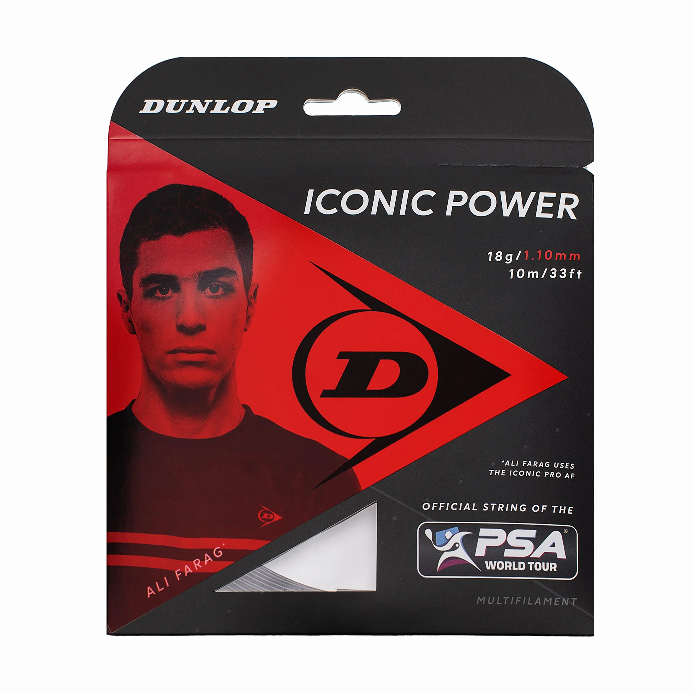 Dunlop Conjunto 18 g/1.10 mm, 10 m de Cuerdas icónicas para Power Squash