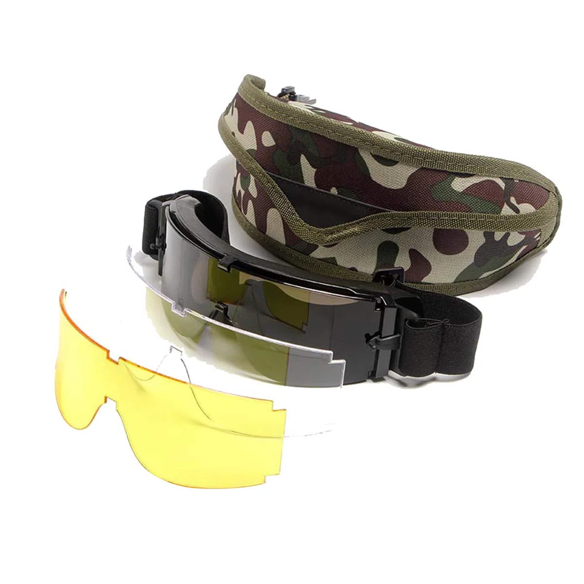 Balístico X800 Ejército Gafas de Seguridad 3 Lente Kit Gafas de Sol Militar Visión Nocturna Anit-UV Combate War Juego Auto con Caso