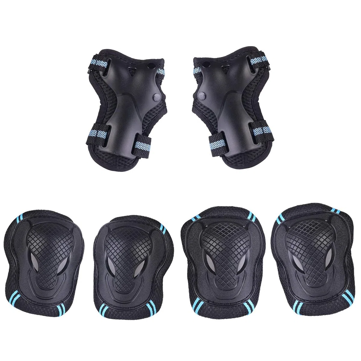 Equipo de Protección Infantil, Protecciones Infantiles Skate - Niños de Protecciones Rodillas Coderas y Muñequeras, para Juego Patinaje Ciclismo Skate Bicicleta y Otros Deportes Extremos(Azul Negro
