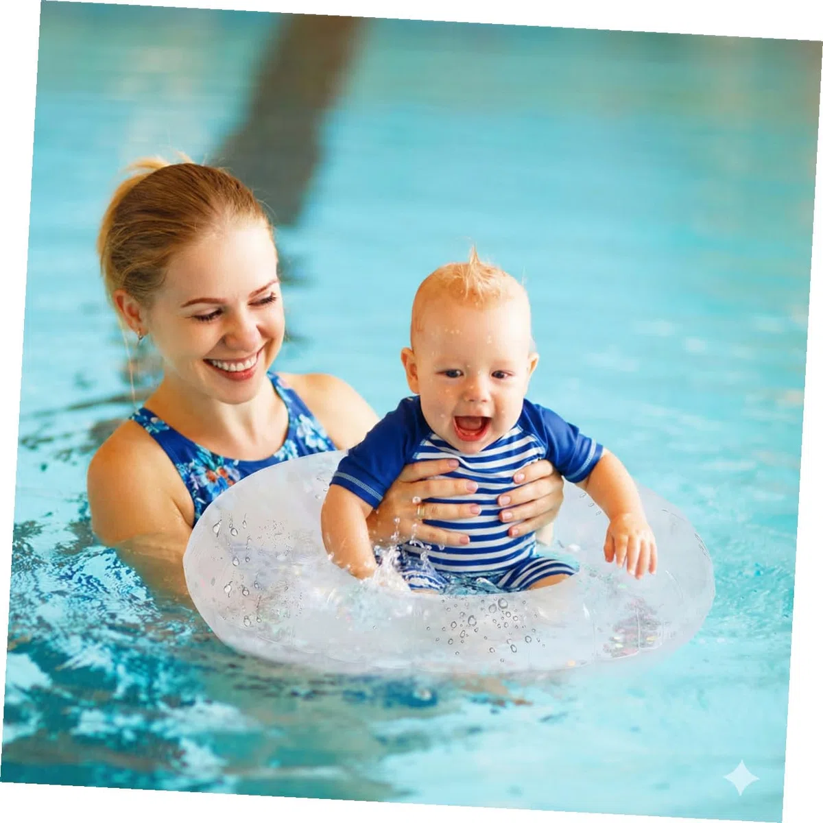 UPKOCH Anillo De Natación De Color Transparente Lentejuelas Flotador Inflable De PVC para Piscina Accesorio para Fiestas Acuáticas