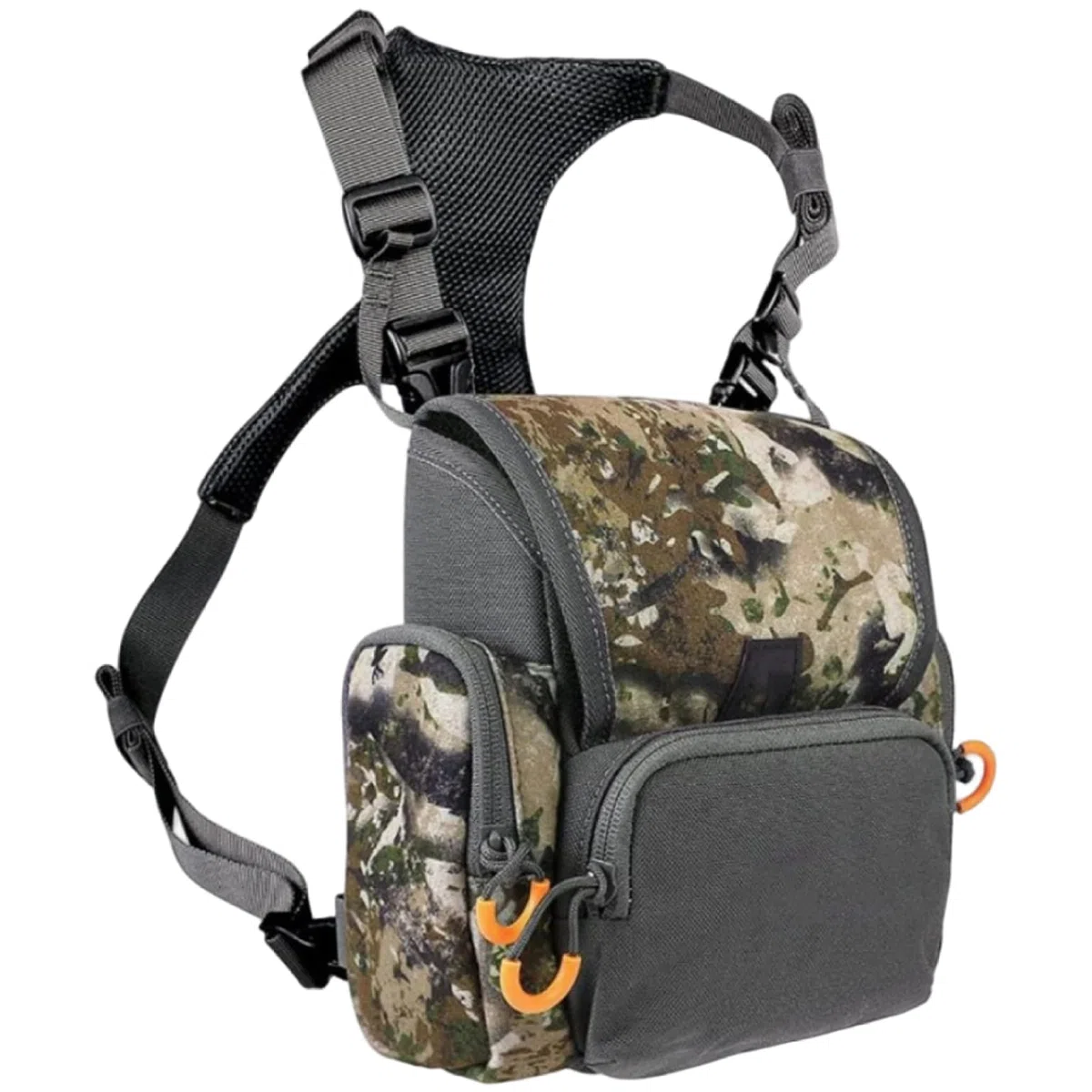 Arnés binocular, paquete de pecho de caza ajustable y transpirable con paquete de caza impermeable con múltiples bolsillos para hombres y mujeres