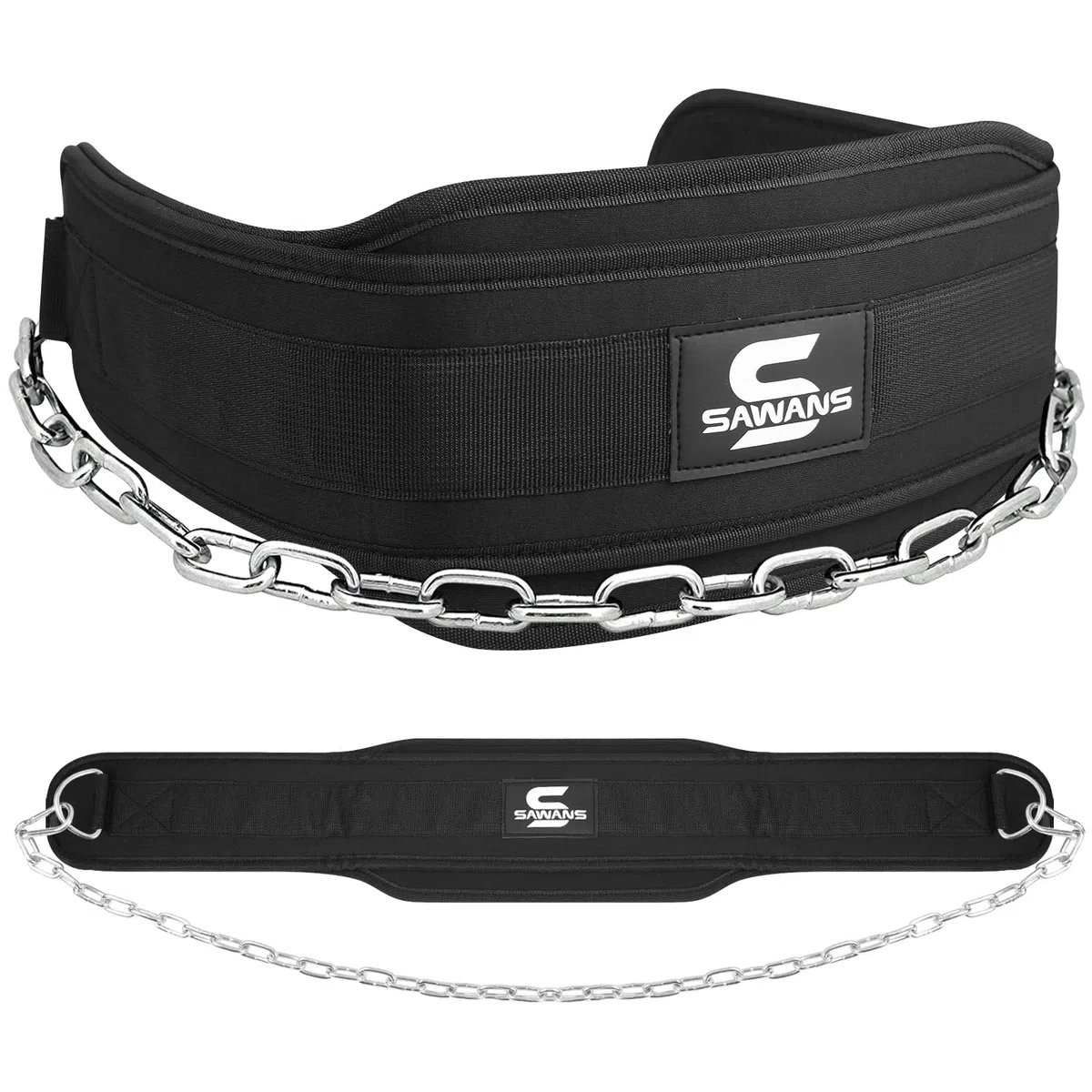 Cinturón de inmersión con cadena de acero resistente de 36 pulgadas para culturismo, levantamiento de pesas, para dominadas, ejercicio, gimnasio, entrenamiento, levantamiento de potencia, soporte de