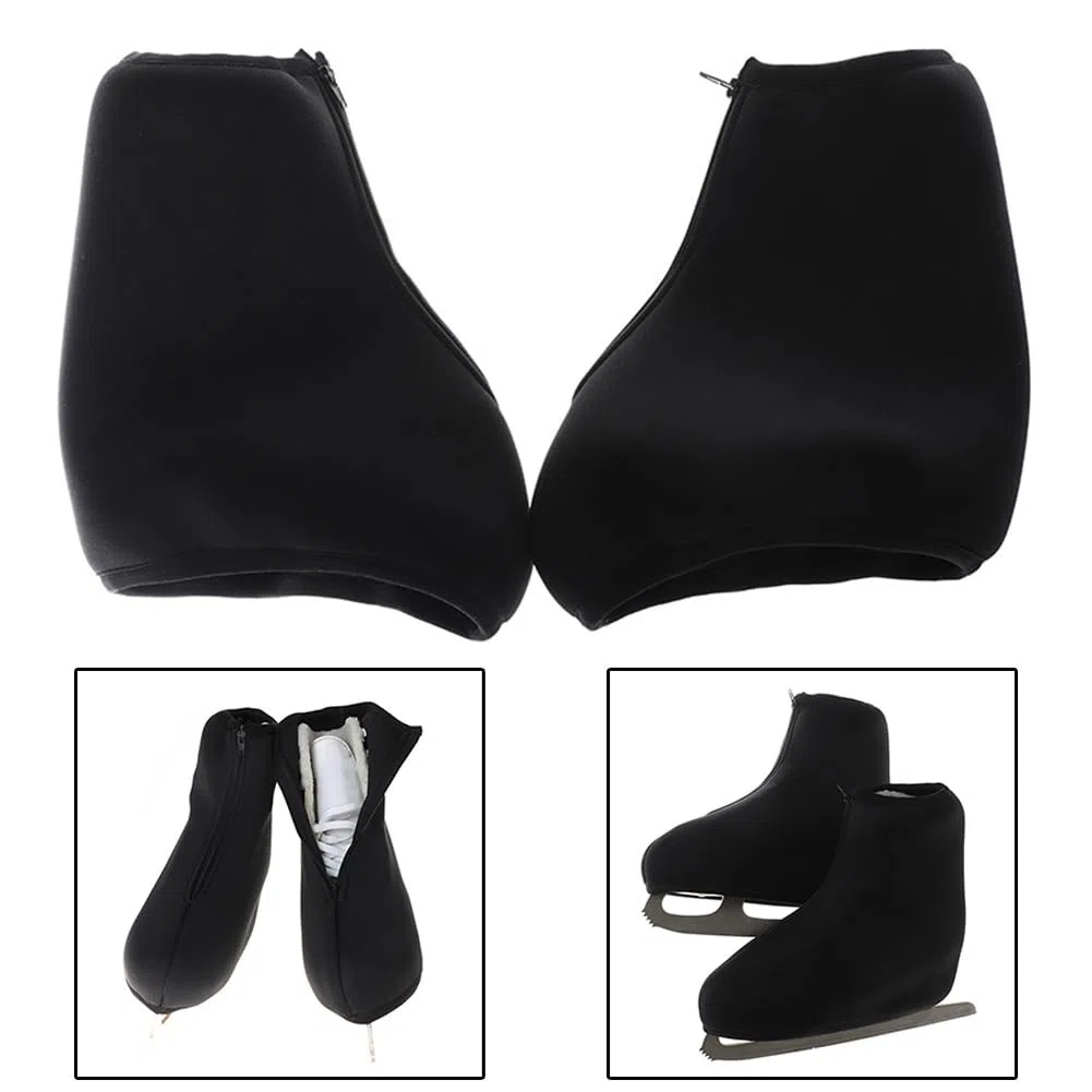 Fundas protectoras de neopreno para botas de patinaje sobre hielo, con forro polar térmico, para patines de hockey y patines en interiores y exteriores, antiarañazos, resistentes al