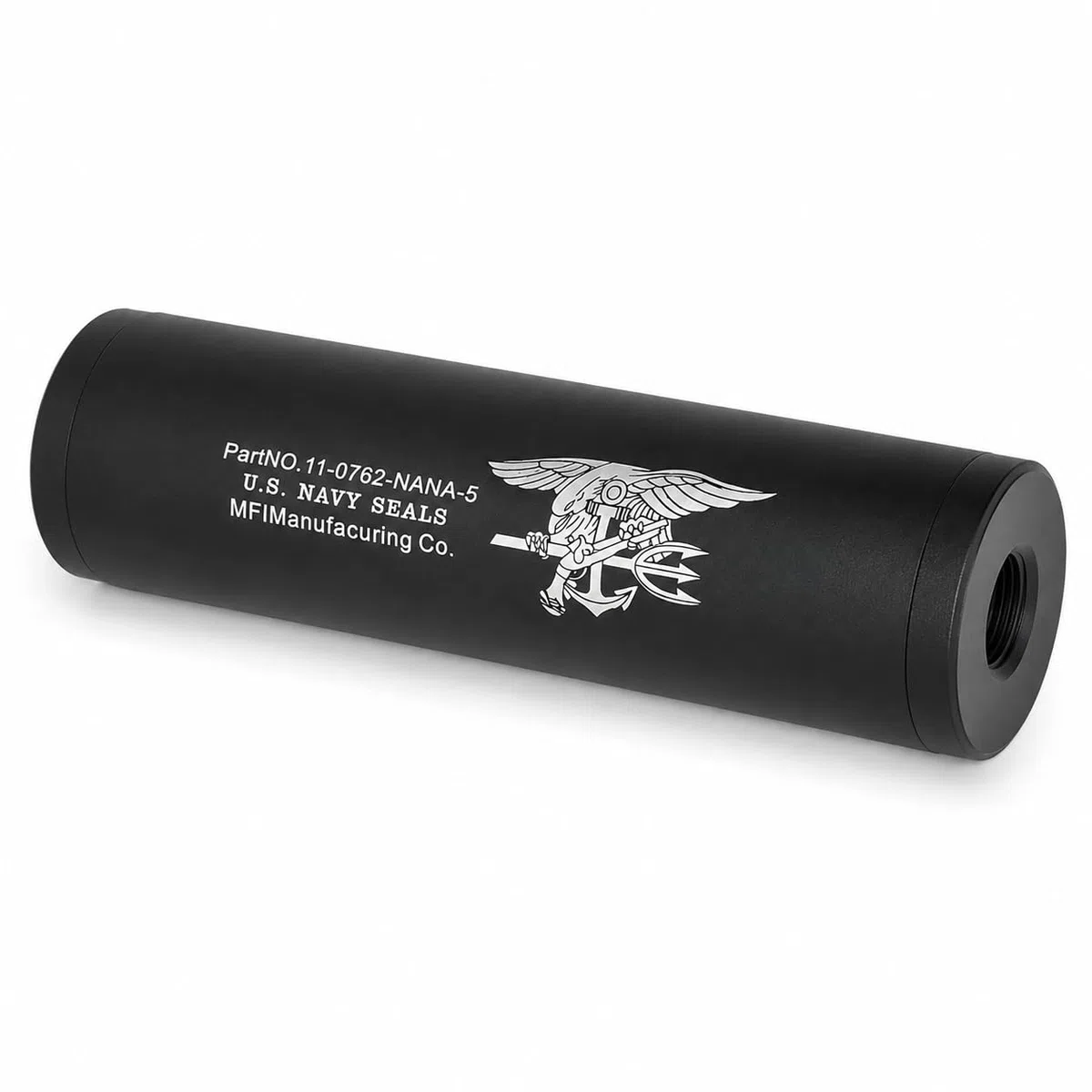 Silenciador Supresor Corto Combat Zone 110 mm Negro, Accesorio Táctico Rosca 14 mm para Airsoft, Extensión Exterior Compacta Compatible AEG GBB DMR Estilo Militar