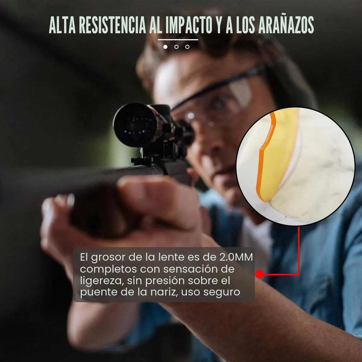 Aicharynic Gafas de tiro con 3 lentes intercambiables, gafas de protección con lentes transparentes antivaho y resistentes a los arañazos, ajustables, resistentes a los golpes, protección láser