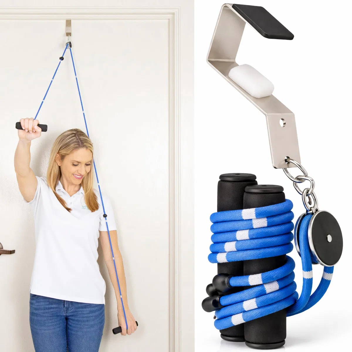 Vive Polea de hombro – Ejercitador de cuerda de rehabilitación de fisioterapia para rehabilitación de manguito rotador – Ejercicio de rehabilitación de brazos para terapia física de hombro congelado,