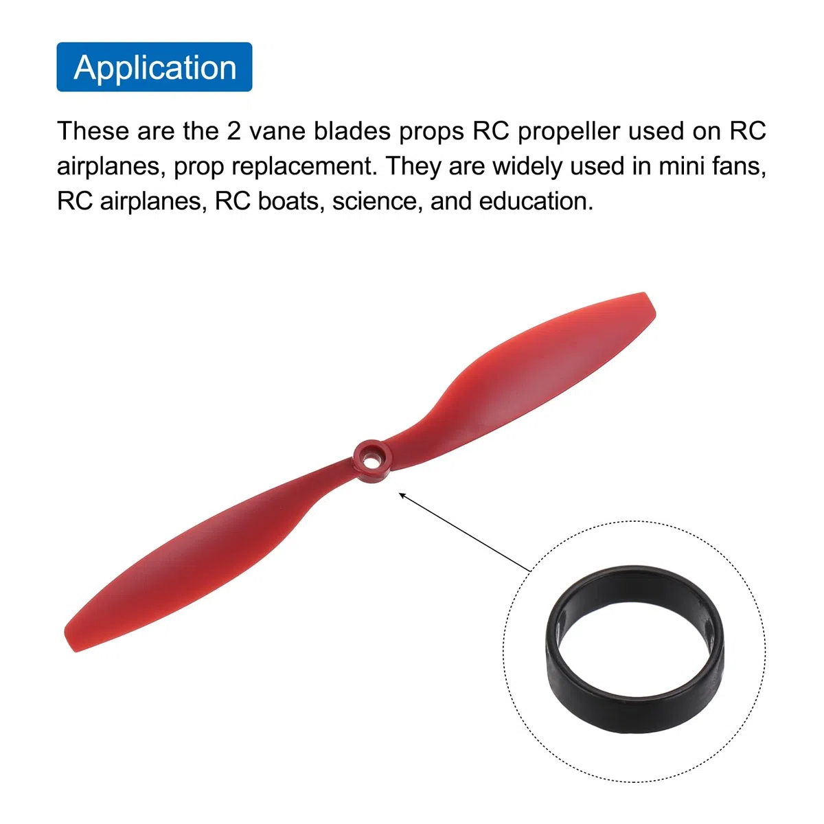 QUARKZMAN 10 Piezas 1045 RC Hélices Hoja Prop 2 Aspas 25.4cm Diámetro Plástico para RC Aeronave Cuadricóptero Prop Reemplazo, Rojo con 6 Arandelas de Plástico
