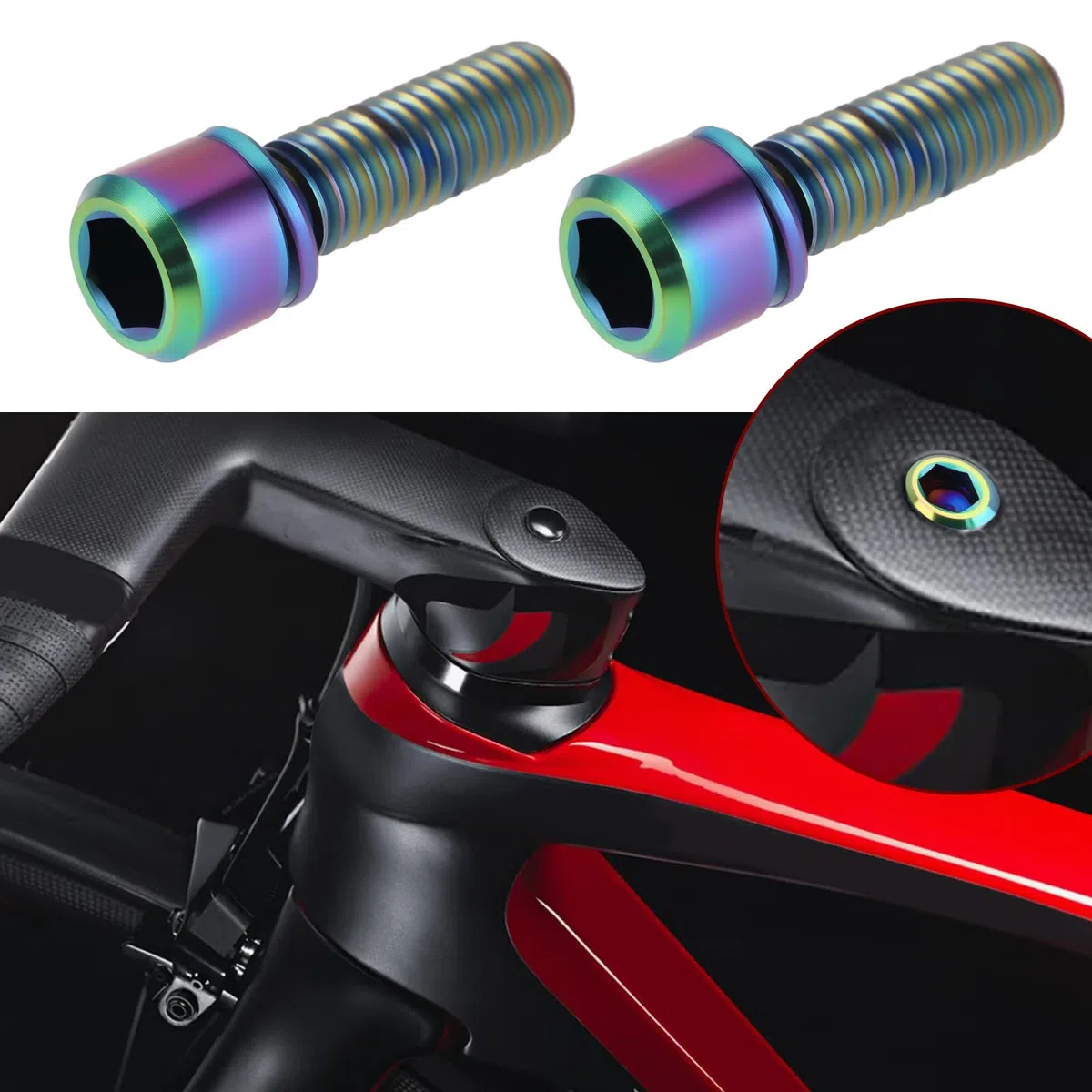 EMSea 4 Tornillos de Titanio para Bicicleta M6 X 20 Mm para Pinza de Disco de Bicicleta de Montaña Y Carretera MTB Tornillo de Freno de Disco de 26,3 X 8,7 Mm