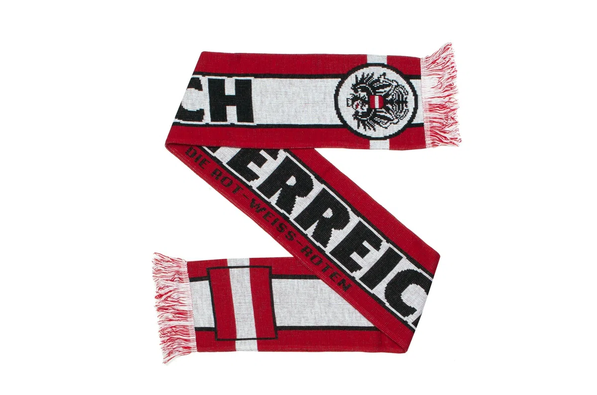 Euroscarves Bufanda de fútbol de Austria, color blanco, negro, rojo, talla única